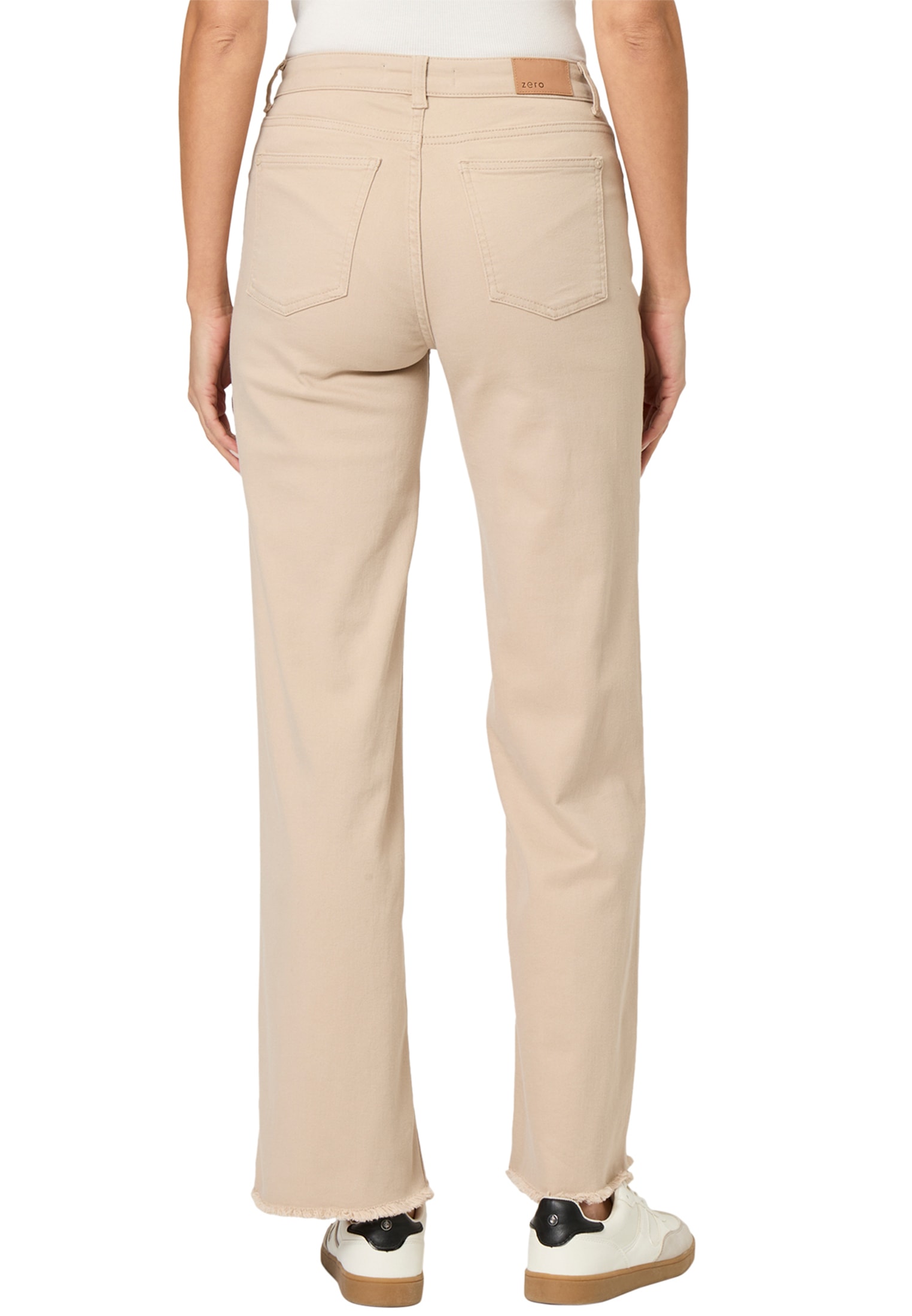 Zero Slim-fit-Jeans »zero Jeans Wide Leg Style WITNEY beige 32 Inch«