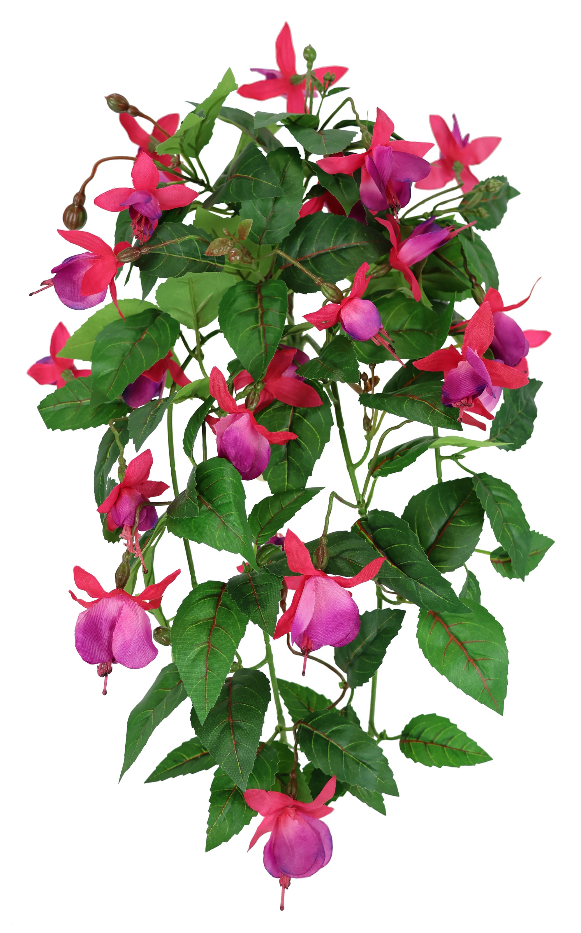 I.GE.A. Kunstpflanze "Kunstblume Fuchsie" Dekoblume Hängende Blumen mit Blüten Künstliche Blumen Hängeblume