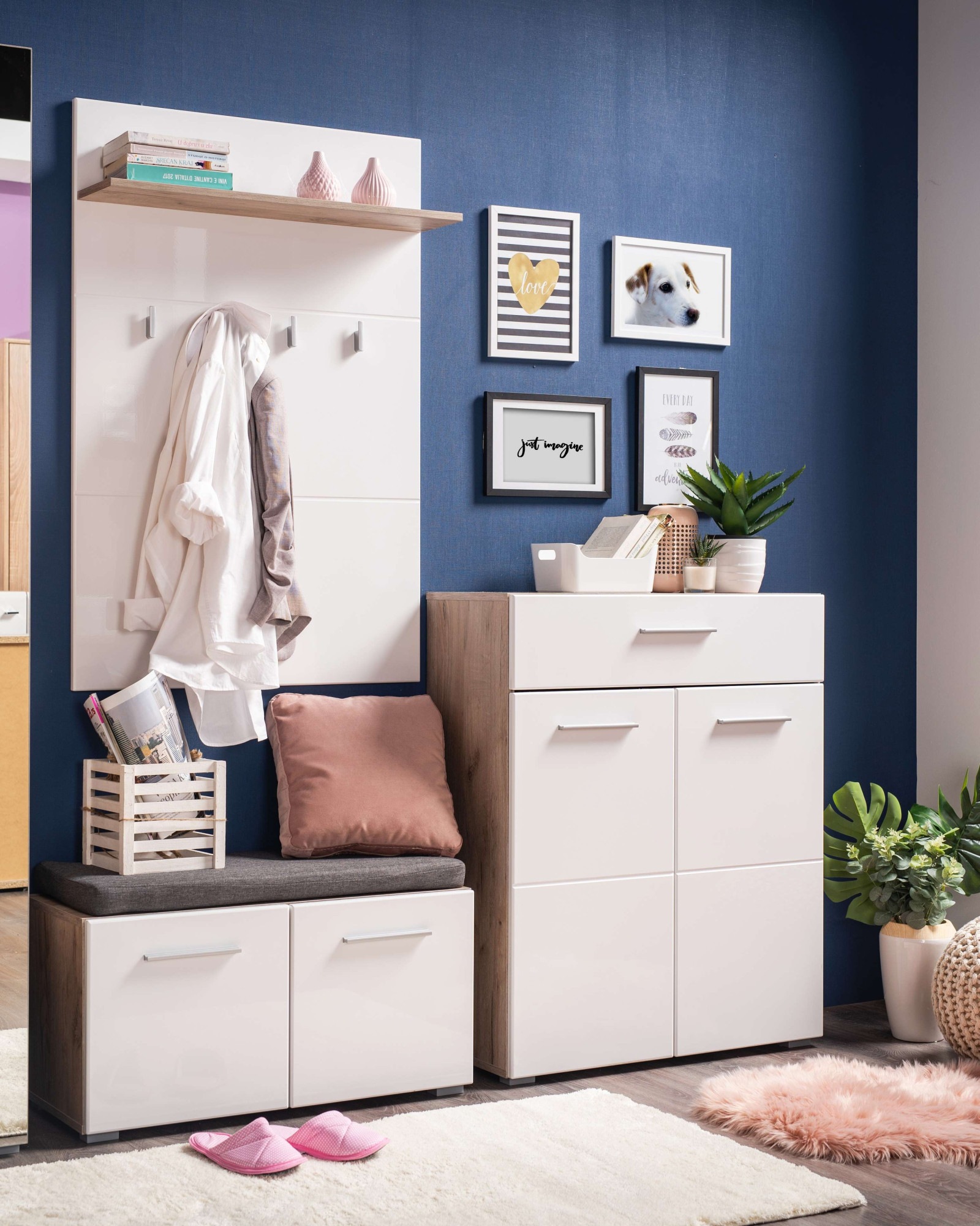Home affaire Garderobenpaneel "Beny, Wandregal Wandpaneel, Wandgarderobe pr günstig online kaufen