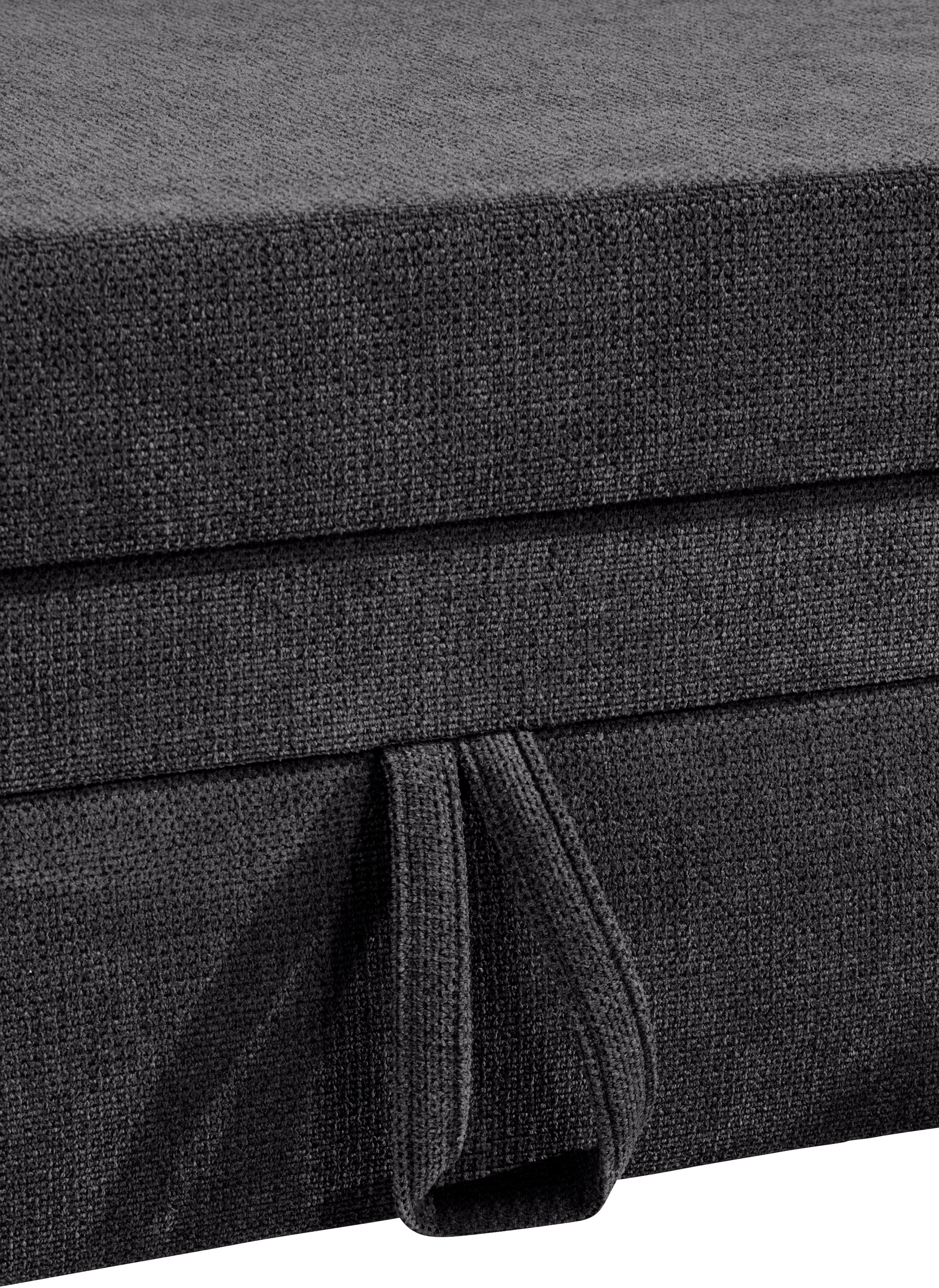 Places of Style Ecksofa »Lolland L-Form«, Wahlweise mit Bettfunktion und Stauraum, auch mit abwischbarem Bezug