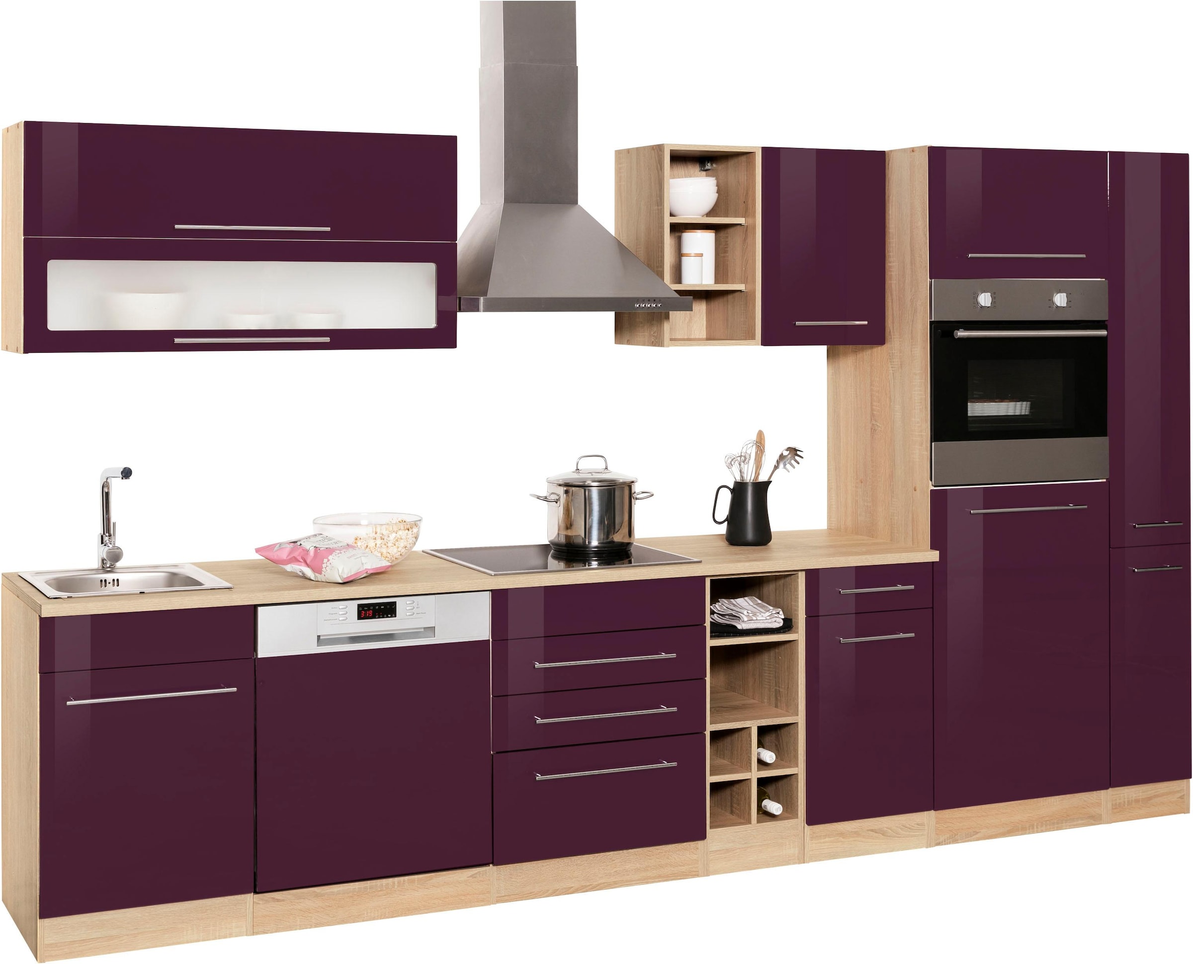 KOCHSTATION Küchenzeile »KS-Eton«, ohne E-Geräte, Breite 330 cm