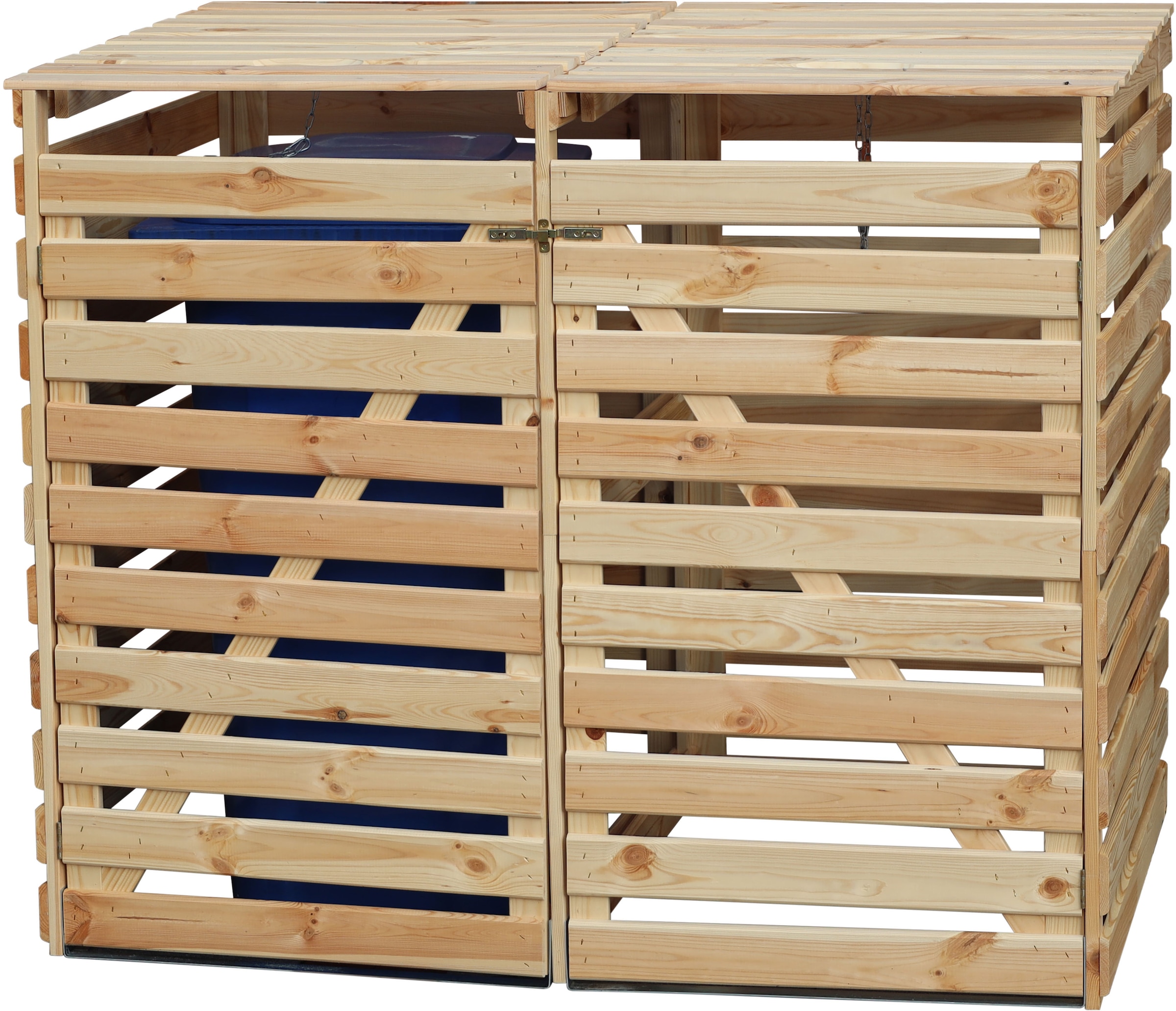 promadino Mülltonnenbox »Vario V«, für 2 x 240 l, holzfarben
