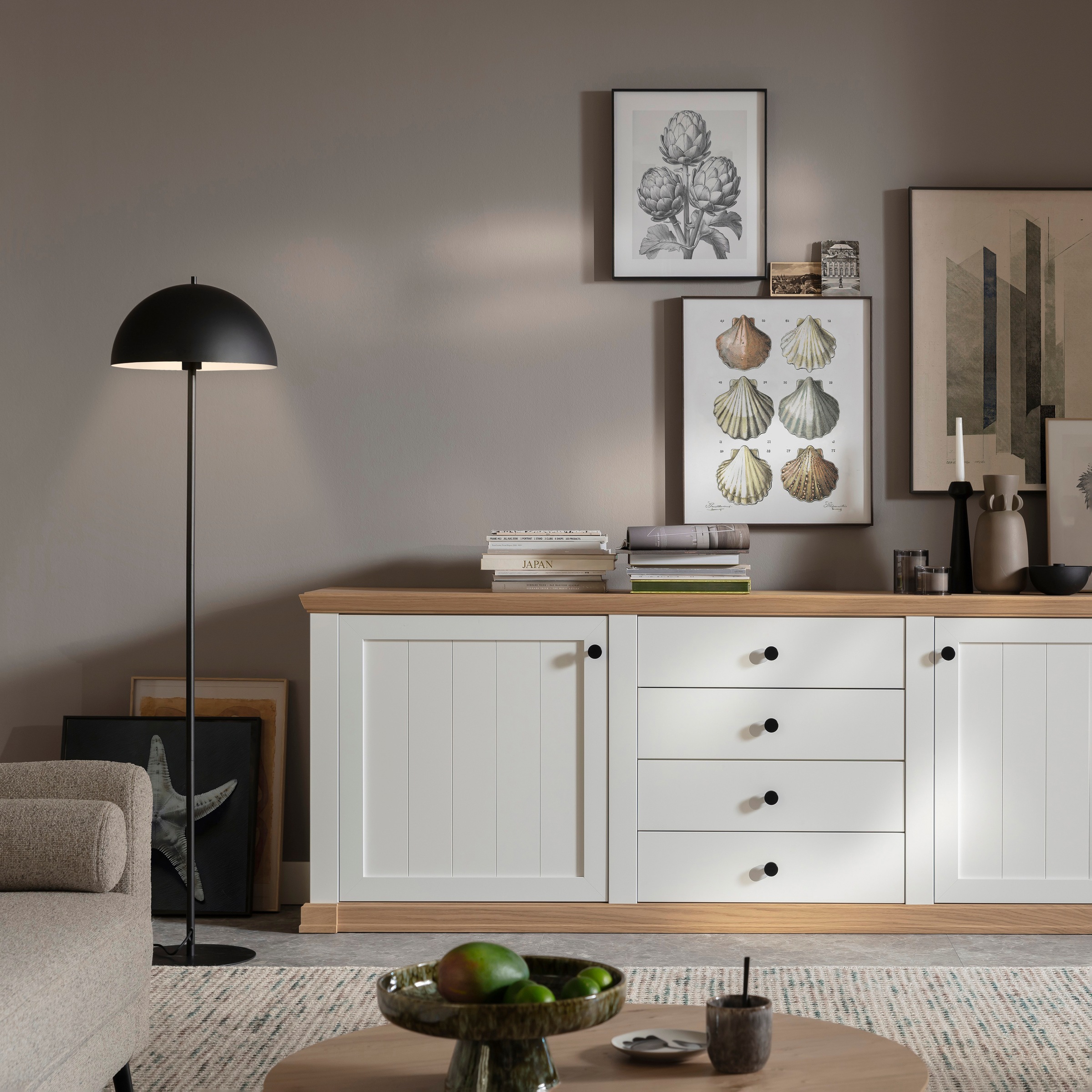 SCHÖNER WOHNEN-Kollektion LED Stehlampe »ALI« E27 1 Stk. SCHÖNER WOHNEN Kollektion, Fußschalter, Downlight