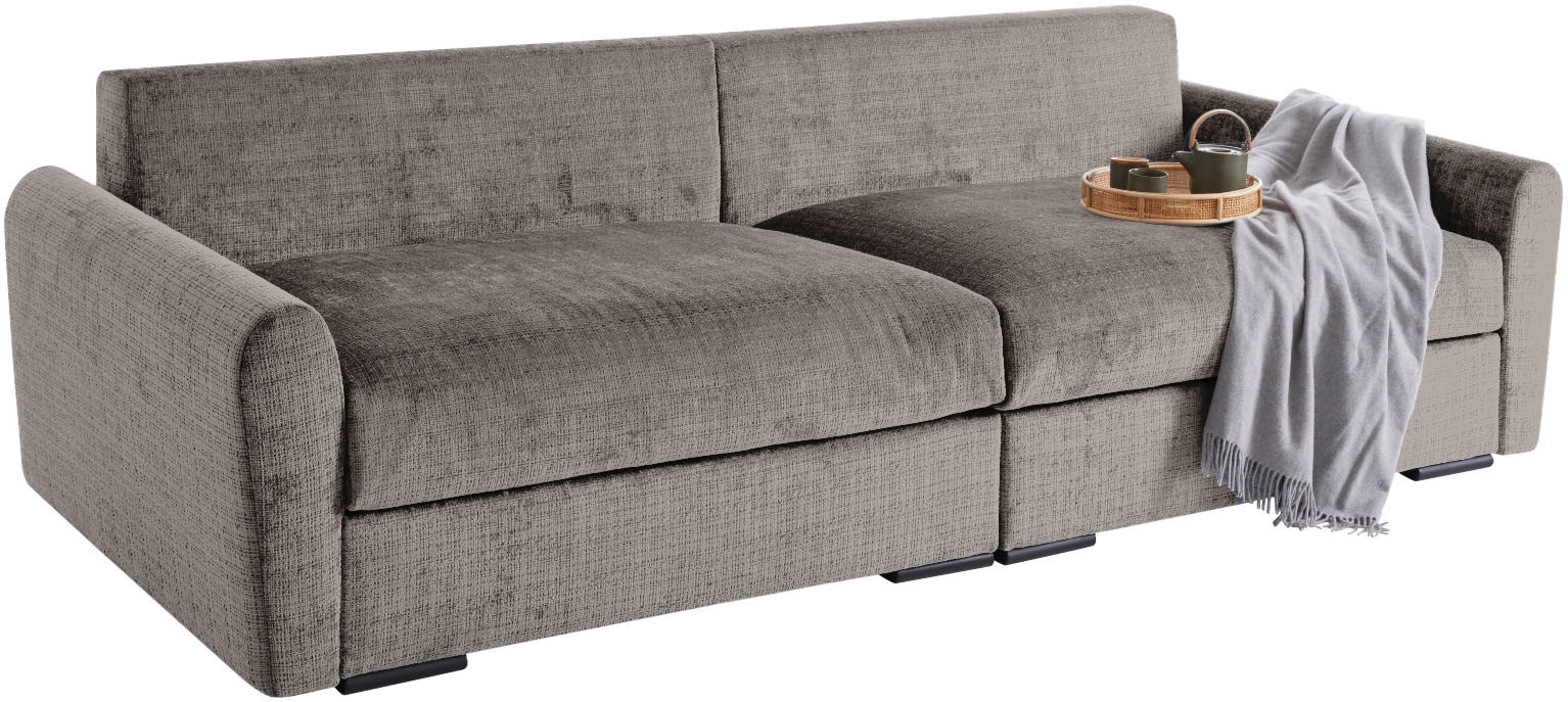 Home affaire Big-Sofa »Finca XXL, B: 247 cm« 4 Zierkissen, Mega-Sofa, in Cord oder Chenille-Struktur, Federkern