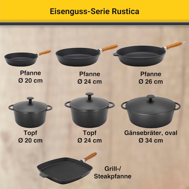 Krüger Bräter »Rustica«, Eisenguss-Emaille, 7,5 Liter, Induktion kaufen |  BAUR