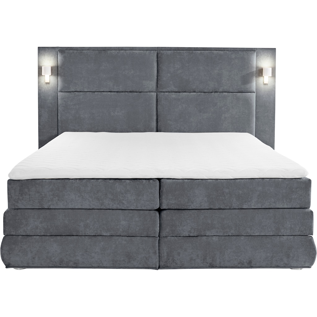 COLLECTION AB Boxspringbett Copenhagen, inklusive Bettkasten und Topper, wahlweise mit LED-Beleuchtung