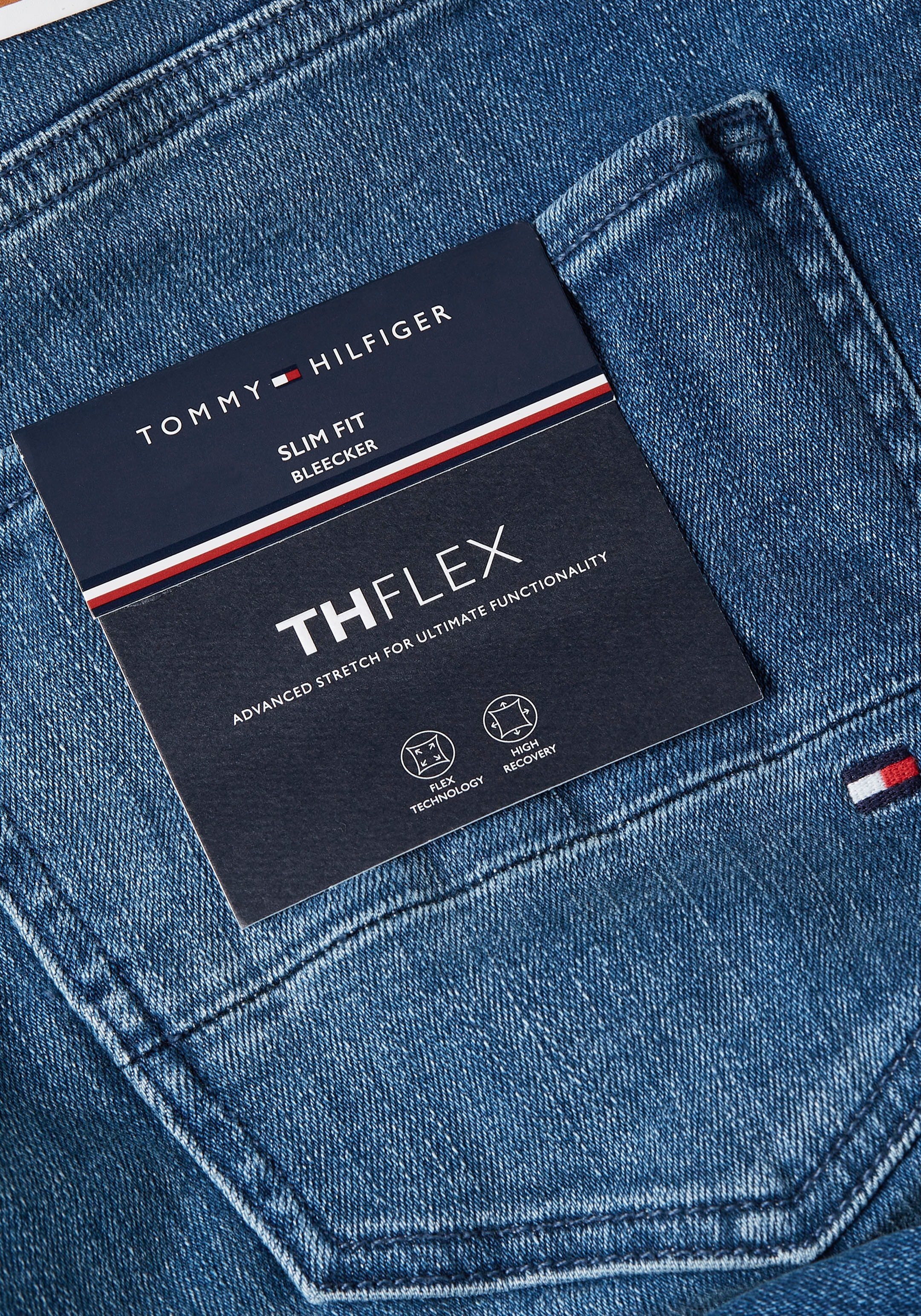 Tommy Hilfiger 5-Pocket-Jeans »SLIM BLEECKER PSTR«, mit Tommy Hilfiger Leder-Batch am hinteren Bundabschluss