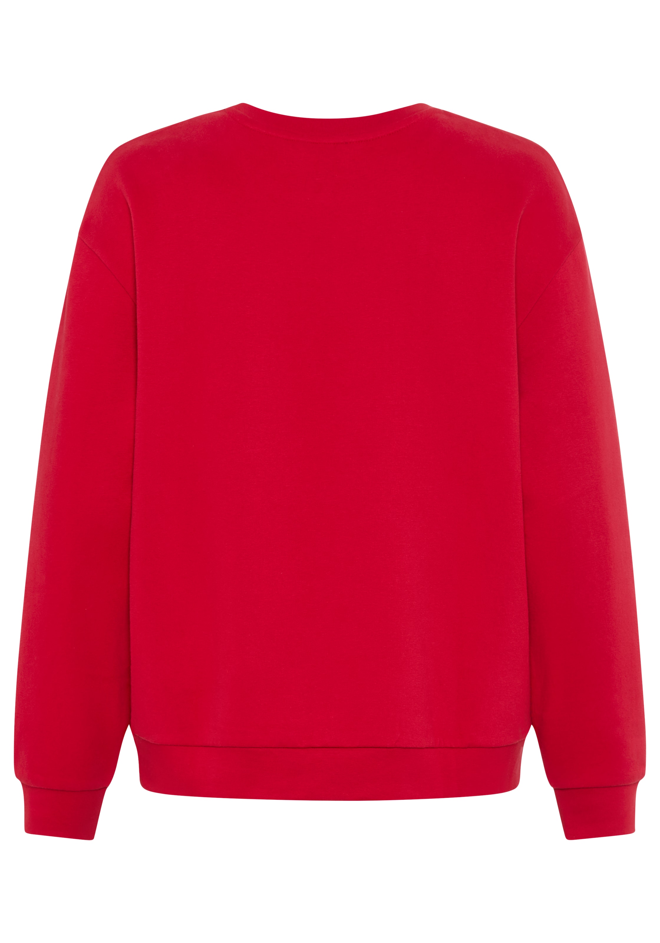 DELMAO Sweater, Angeraute Baumwollmischung mit Logostickerei auf der Brust