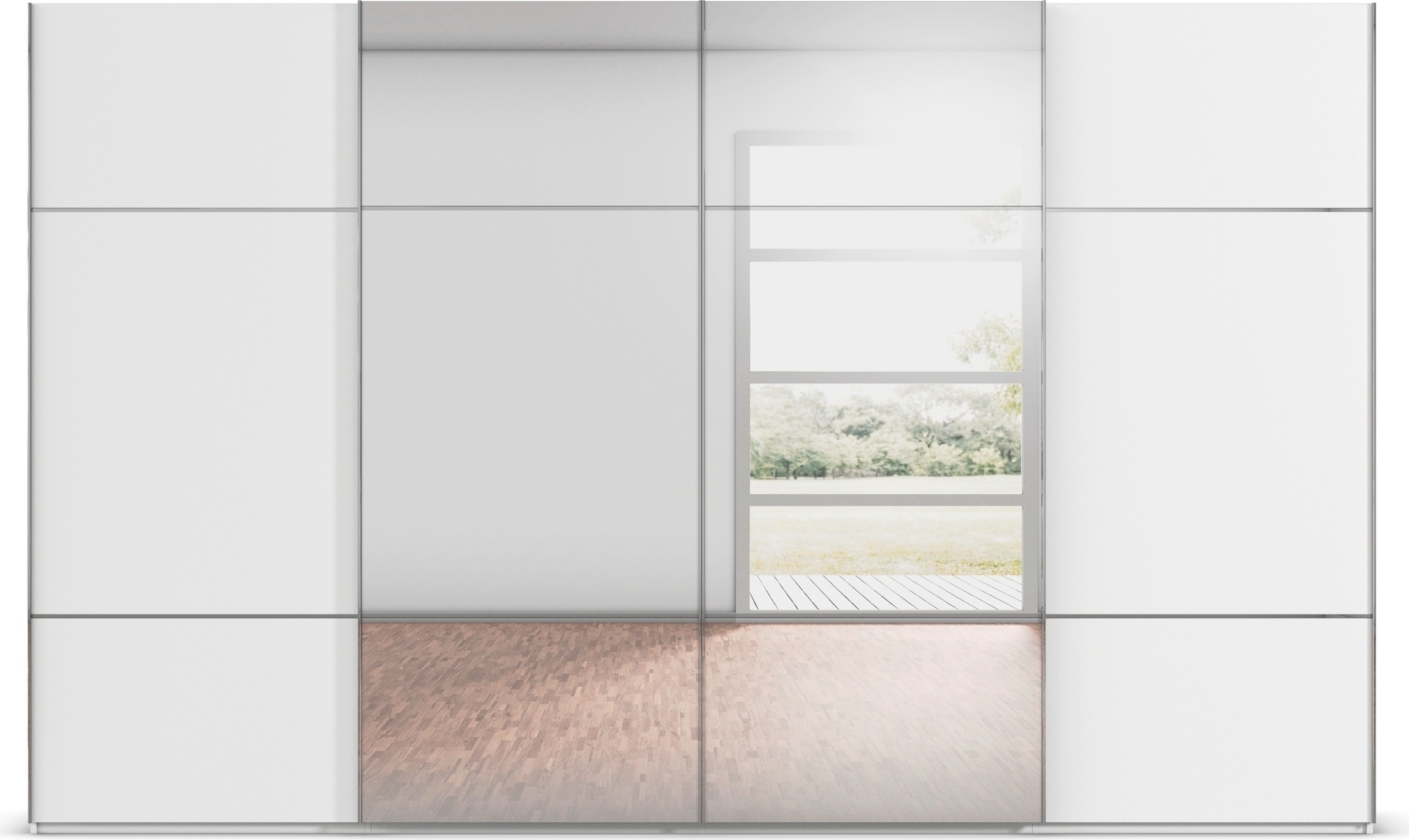 Thumbnail - rauch Schwebetürenschrank "Kleiderschrank Schrank Garderobe Schlafzimmerschrank SCALE-TRIO", edle dreigeteilte Front mit...