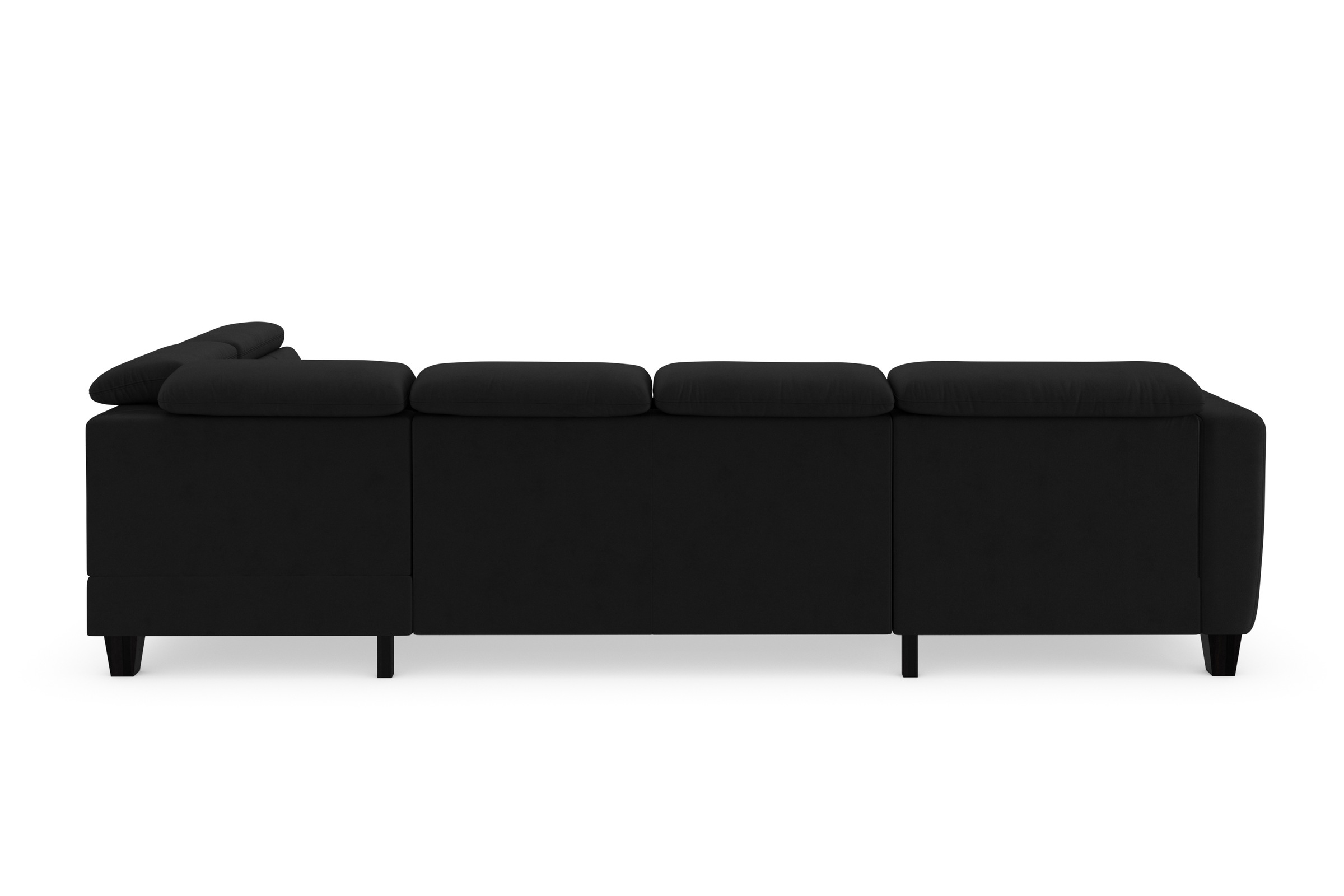 Wohnlandschaft SIT & MORE "Belluci U-Form", schwarz, B:321cm H:85cm T:195cm, Sofas, Wohnlandschaft, Kopfteilverstellung und Federkern, wahlweise mit Bettfunktion 6