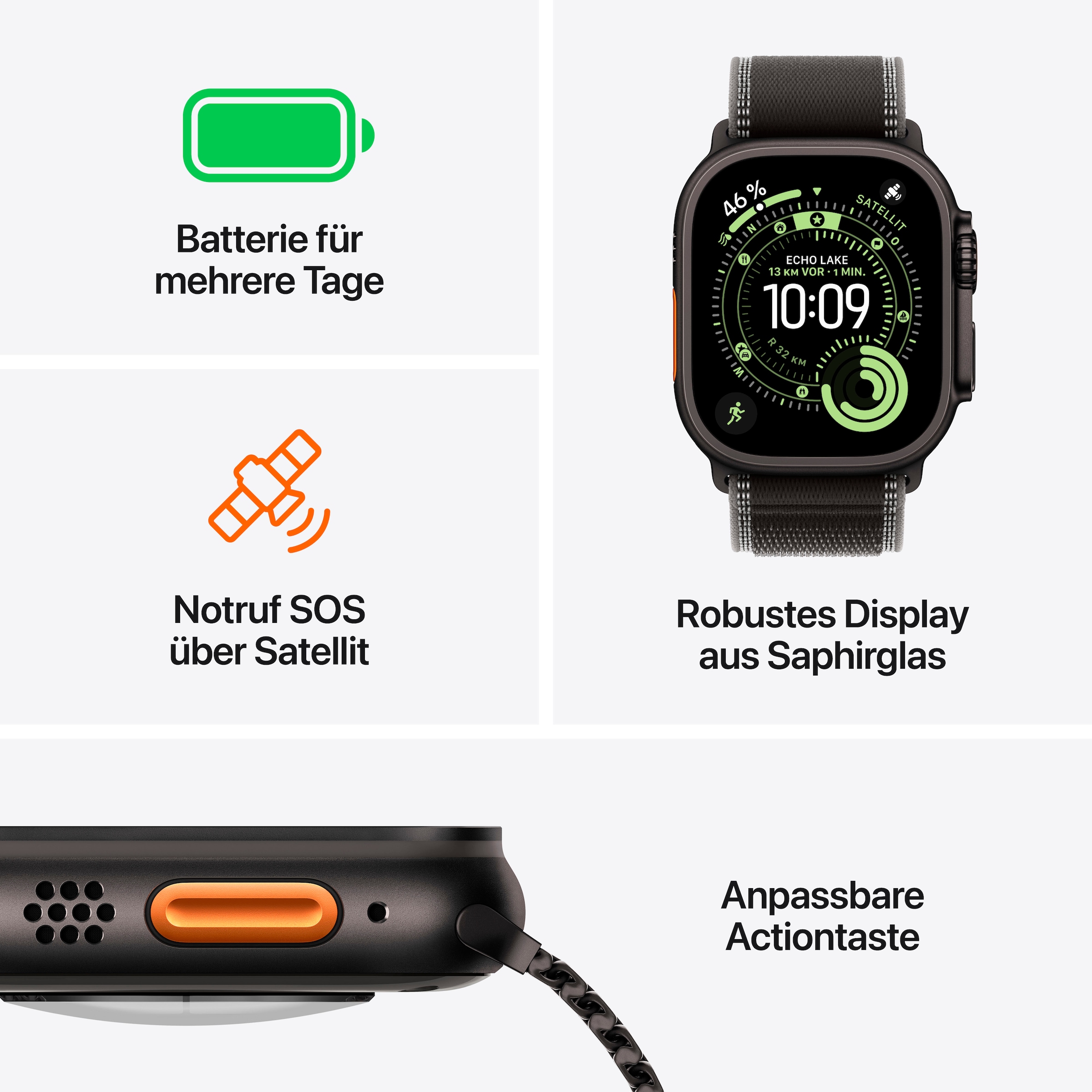 Apple Smartwatch »Watch Ultra 3 GPS + Cellular 49mm«, Watch OS, 64 GB