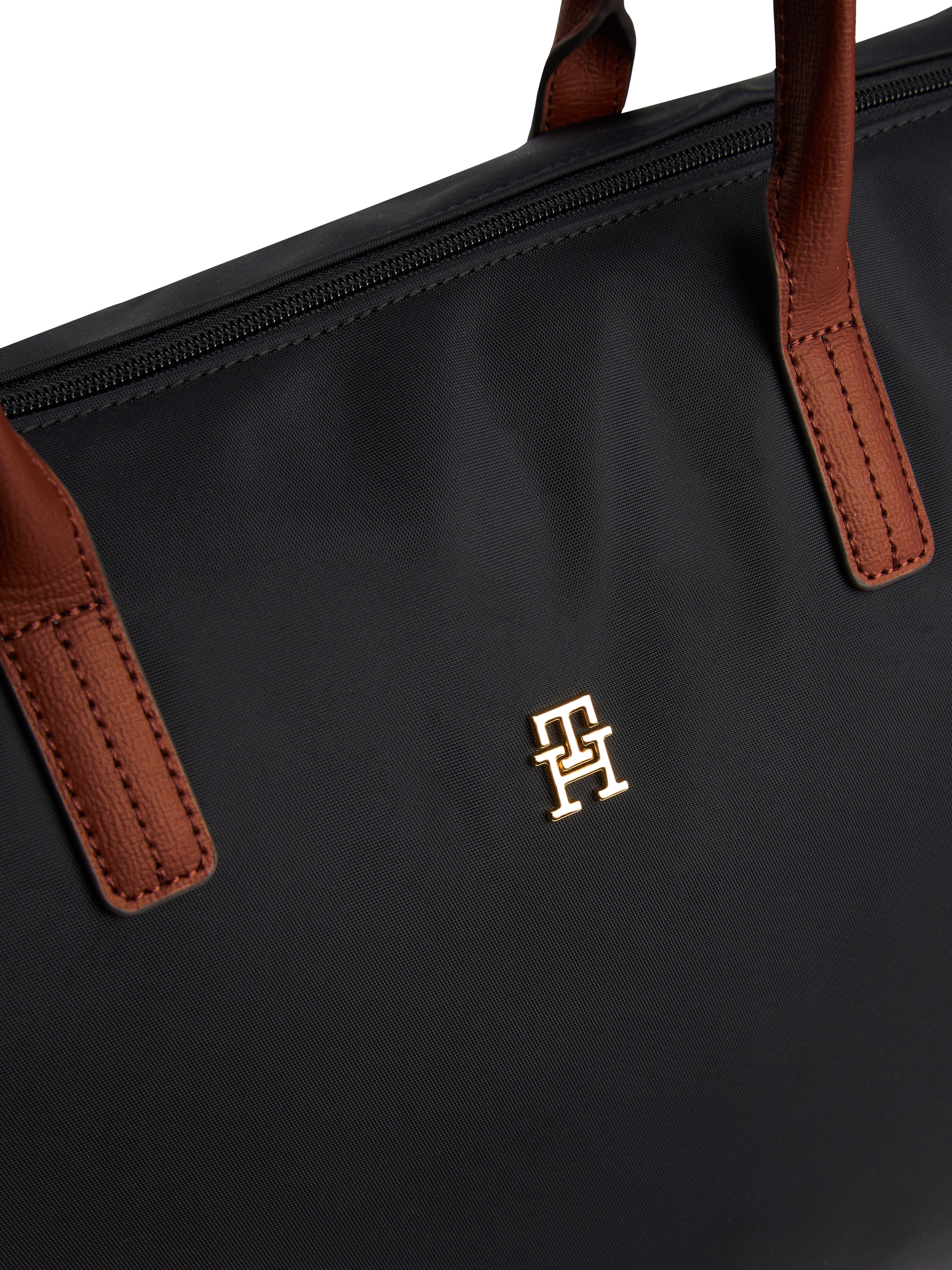 Tommy Hilfiger Tragetasche »POPETTE MAXI TOTE«, Damen Umhängetasche, Schultertasche mit Leder-Tragegriffen