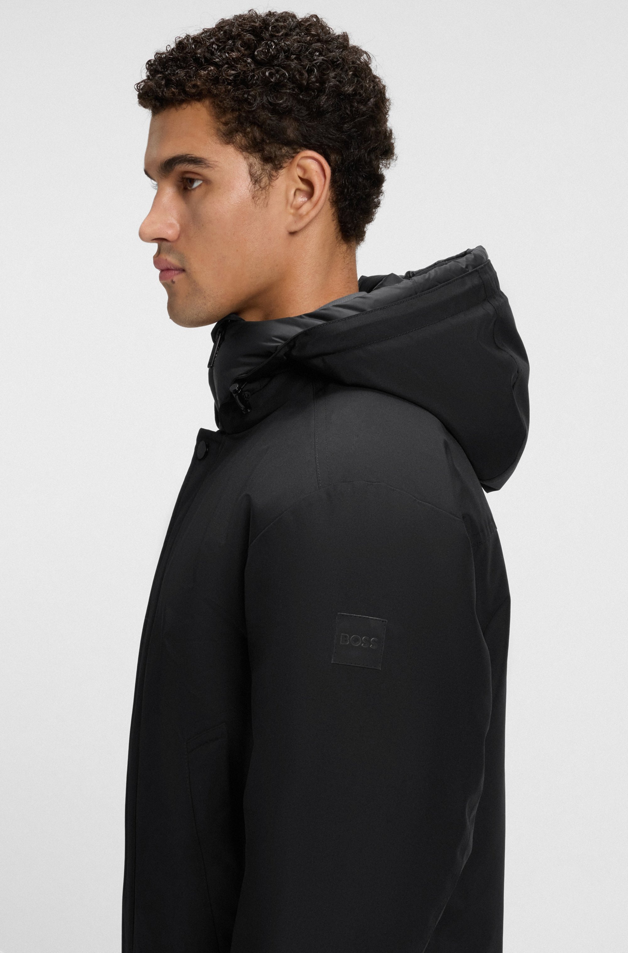 BOSS ORANGE Blouson »Osis«, mit Kapuze, relaxed fit, mit wattierter Kapuze, verdeckter Reißverschluss