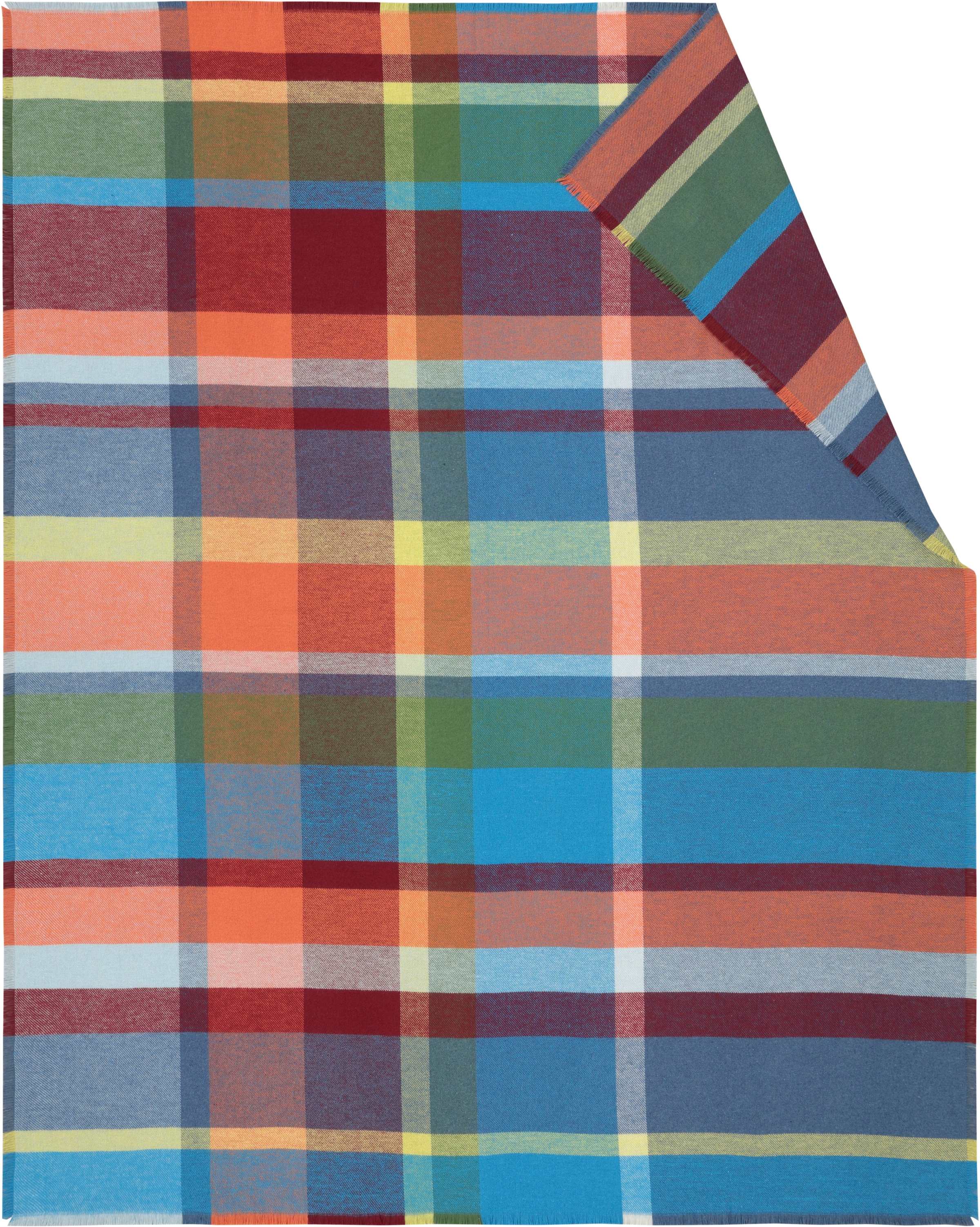 Biederlack Plaid »Colourist«, mit Fransen, besonders leicht und kuschelig