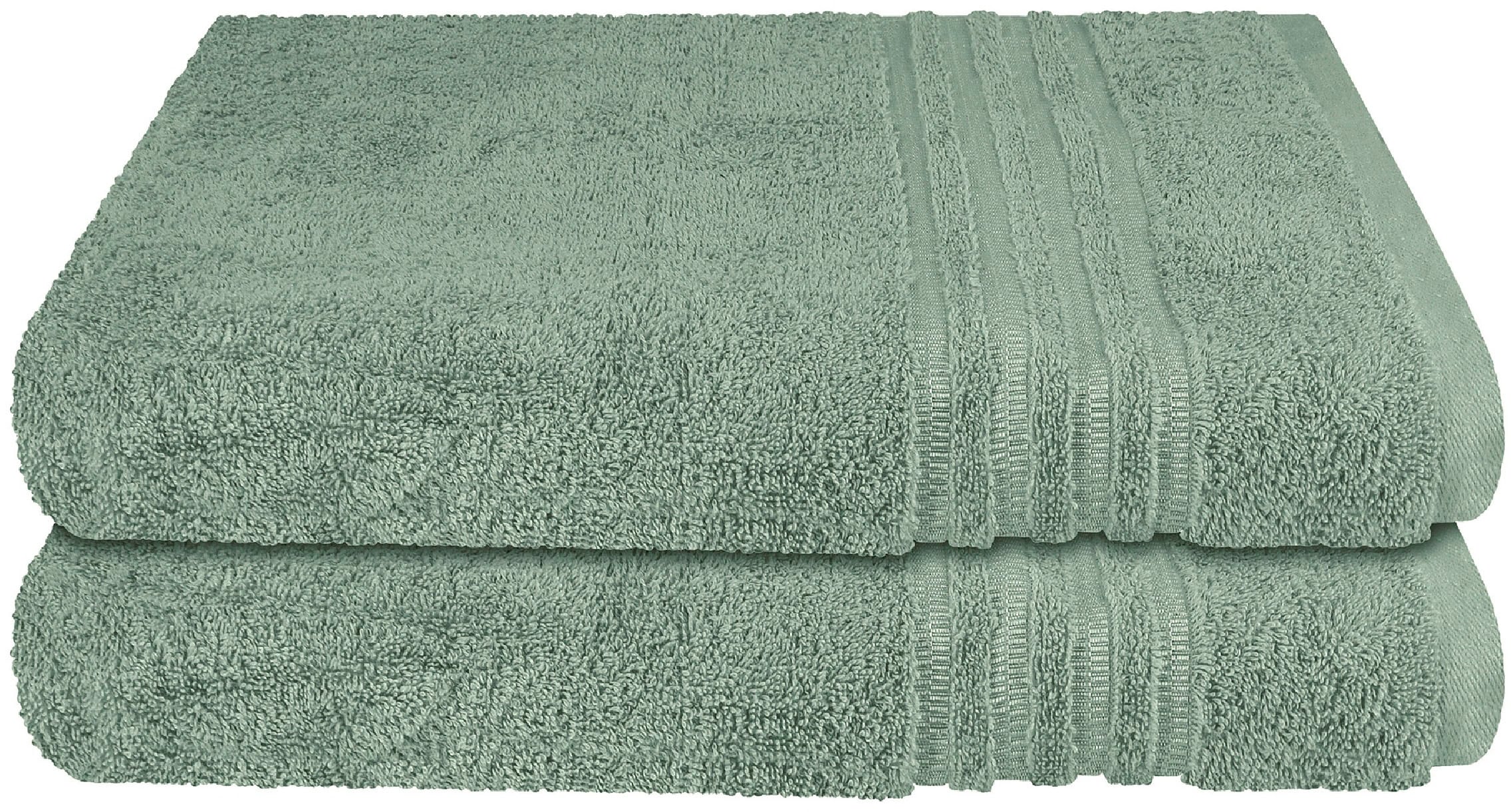 Schiesser Duschtücher "Milano aus 100% Baumwolle mit eleganter Bordüre in Hoch-Tief-Optik" Made in Green