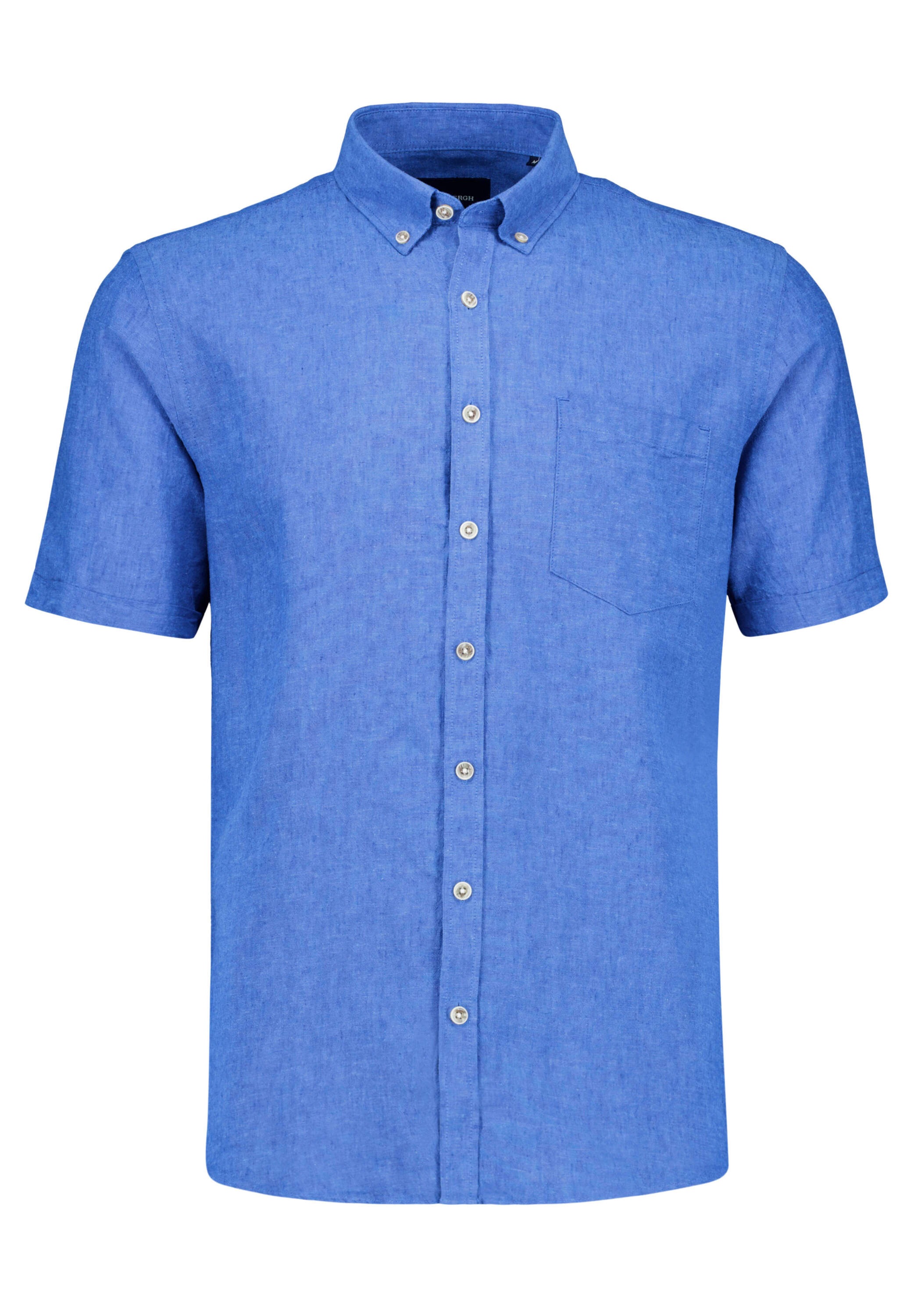 Lindbergh Linen Shirt Relaxed Fit Clear Blue Size L
