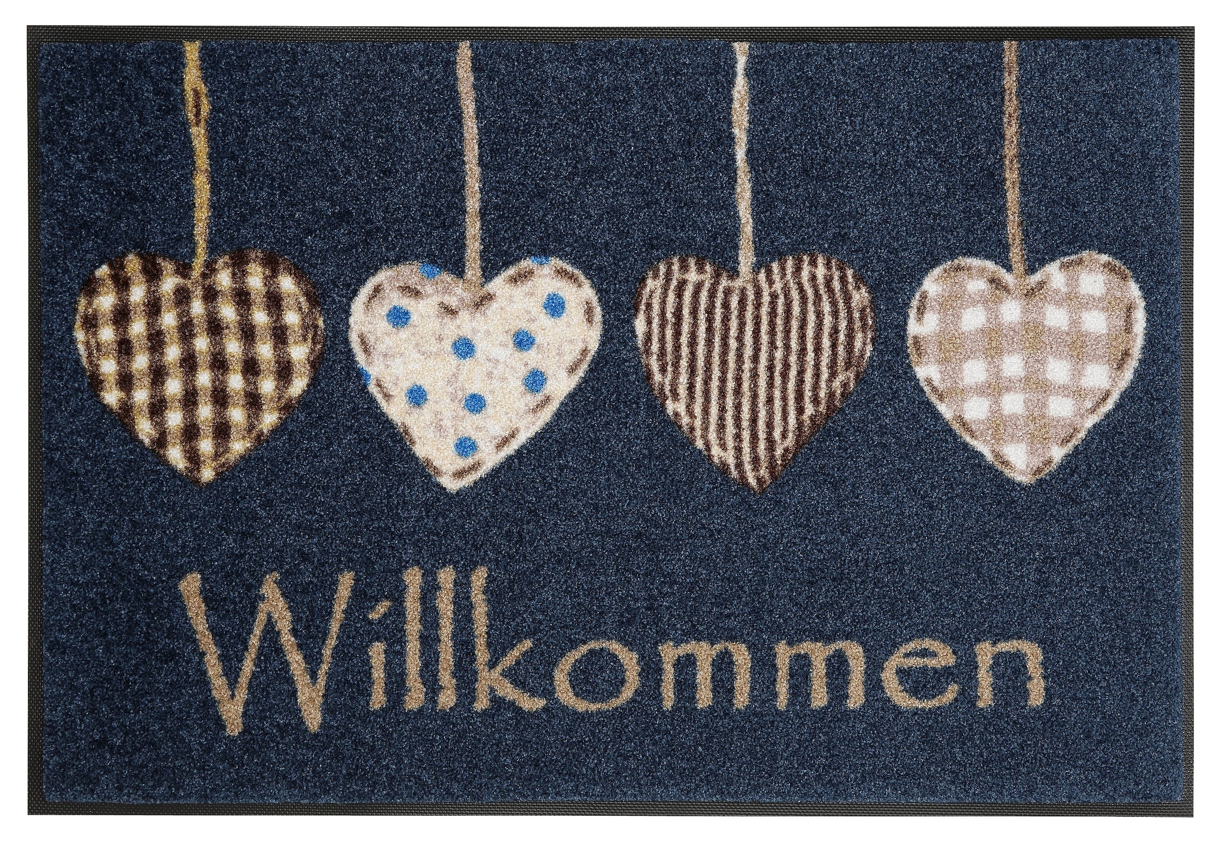 wash+dry by Kleen-Tex Fußmatte »Cottage In- Hearts«, und | rechteckig, BAUR Outdoor Schmutzfangmatte, geeignet rutschhemmend