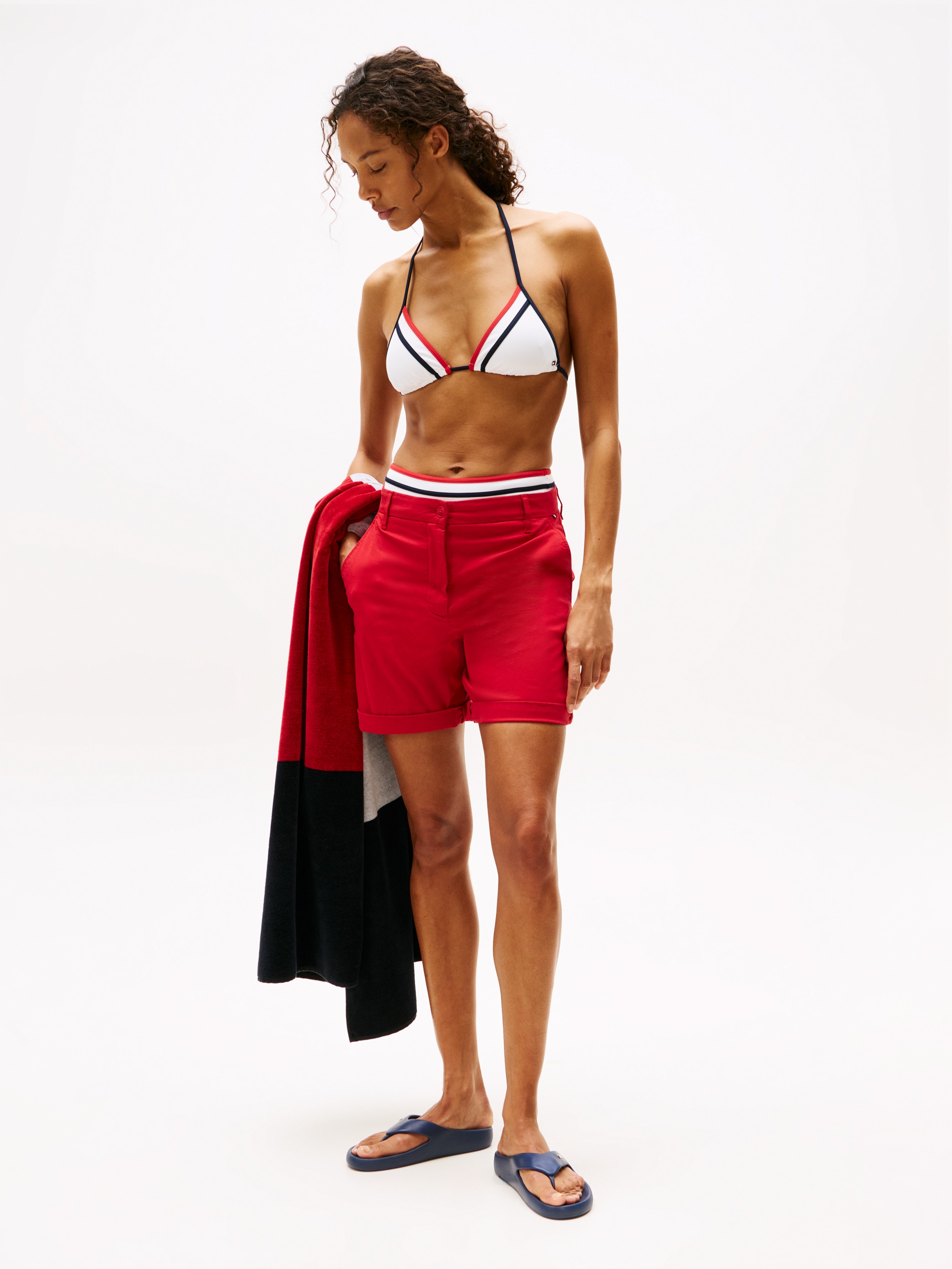 Tommy Hilfiger Zehentrenner »TH COMFORT BEACH SANDAL«, Dianette, Sommerschuh, Bequemschuh mit kleiner Logostickerei