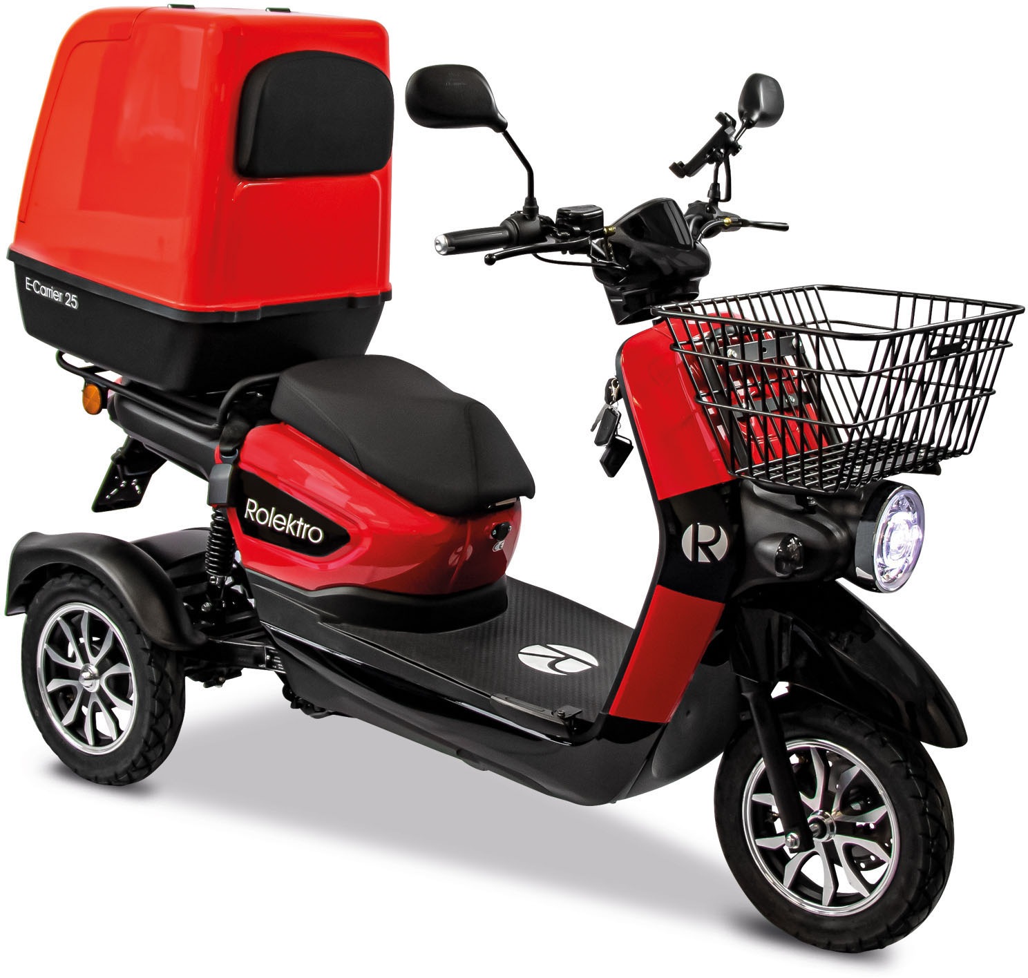 ROLEKTRO Elektromobil "Rolektro E-Carrier 25 V.3 Lithium mit XXL-Koffer", B:71cm H:125cm L:177,5cm, rot, Elektromobile