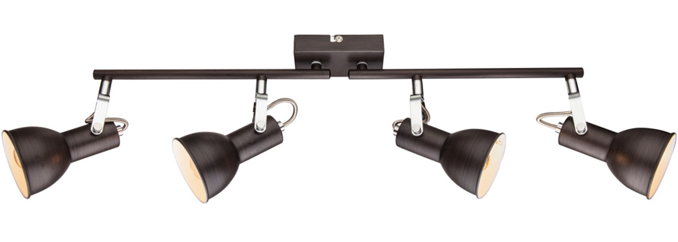 GLOBO LIGHTING Deckenstrahler »FARGO«, Leuchtmittel E14 | ohne Leuchtmittel, Spot/braun/beweglich/ LxBxH: 600x80x210mm/Flur