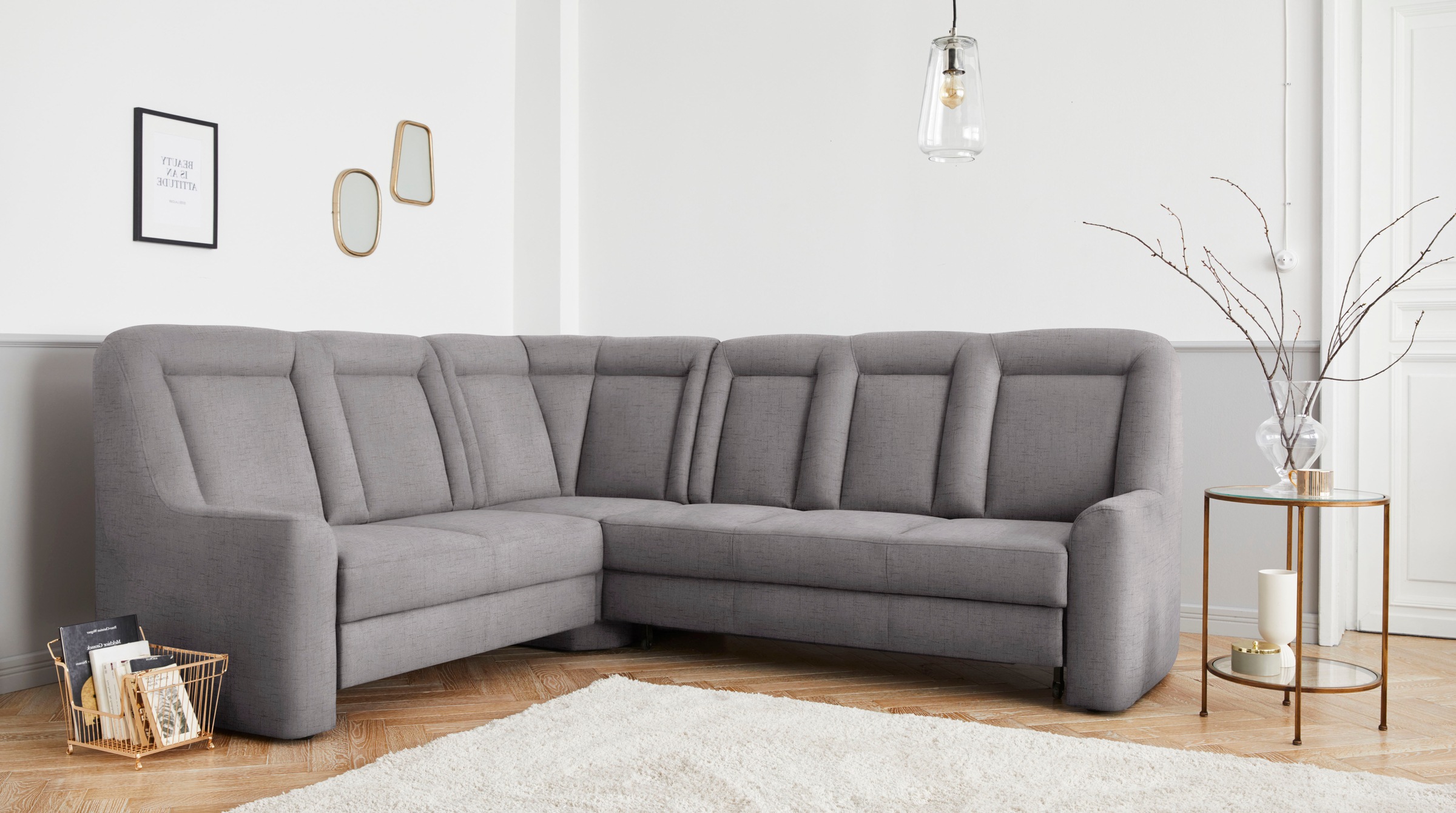 sit&more Ecksofa »Melissa L-Form«, klassisches Polsterprogramm, wahlweise Bettfunktion und Schubkasten