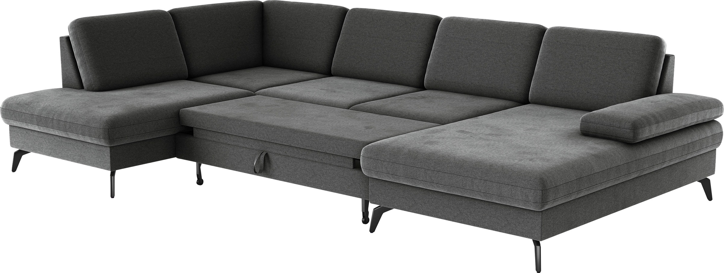 sit&more Wohnlandschaft »Morris U-Form, inkl. Sitztiefenverstellung«, wahlweise mit Armteilverstellung, Bettfunktion & Bettkasten