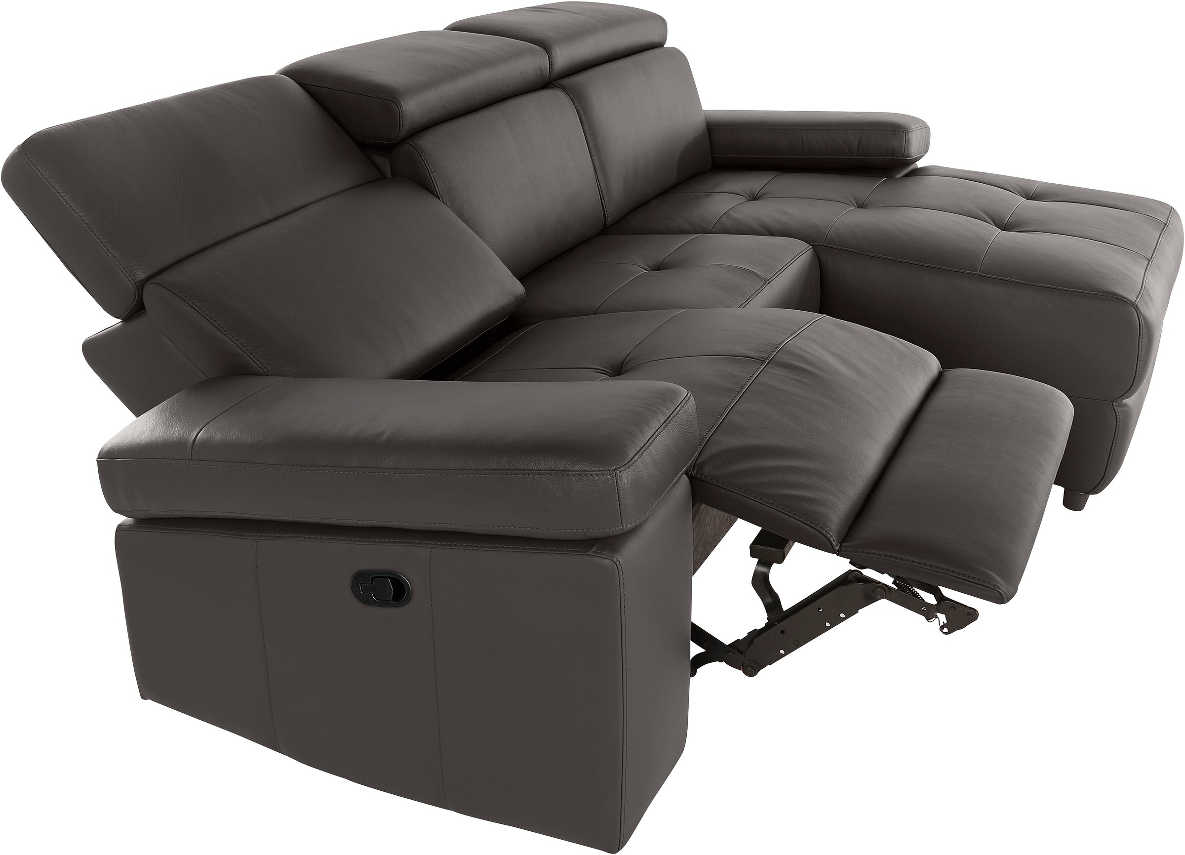Places of Style Ecksofa »Kilado, L-Form,«, mit Relaxfunktion, verstellbarer Armlehne, Kopfteilverstellung