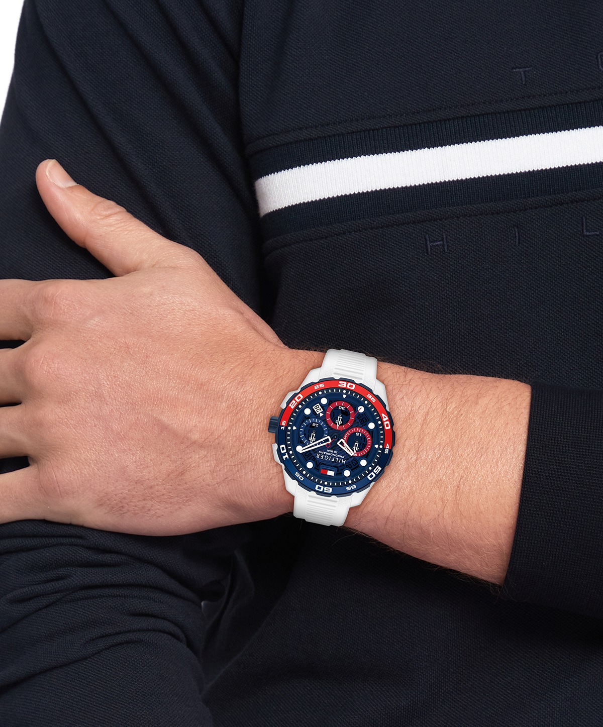Tommy Hilfiger Chronograph »TH-REGATTA«, Quarzuhr, Armbanduhr, Herrenuhr, Silikonarmband, analog, Tag