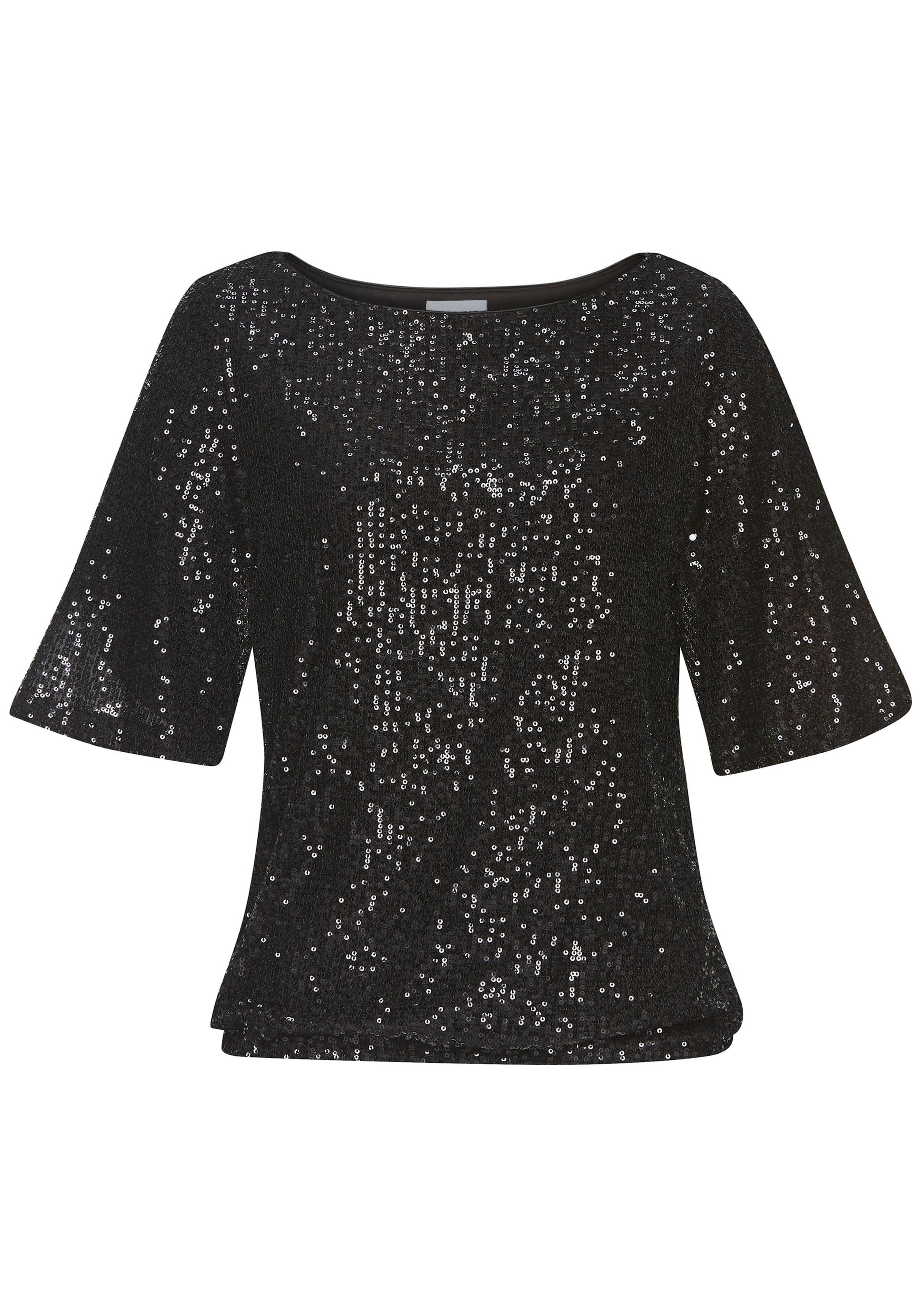 LASCANA Paillettenshirt, mit weiten Ärmeln, festliches Glitzershirt, Partyshirt