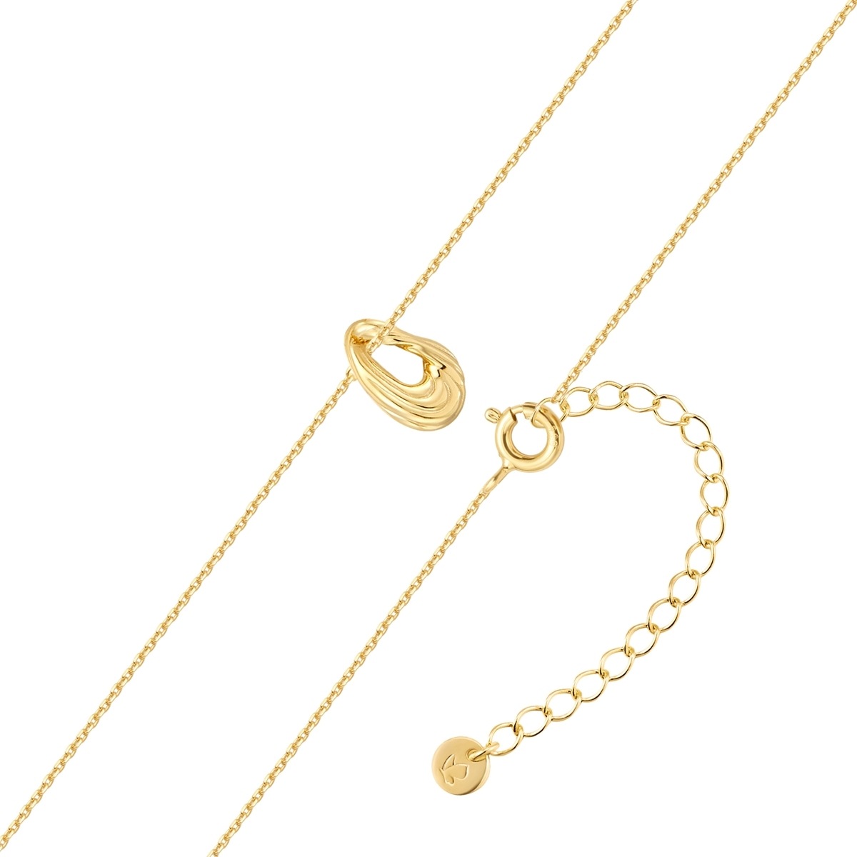 Kette mit Anhänger GLANZSTÜCKE MÜNCHEN "AV277", gelbgold, Halsketten, Damen, 40,0cm Basiskette + 5,0cm Verlängerung, Silber 925 (Sterlingsilber), mit Anhänger 2
