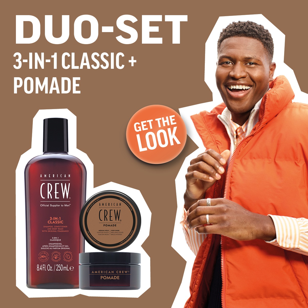 American Crew Haarpflege-Set »Holiday Duo Set - Classic Shampoo 250ml + Classic Pomade 50g«, (Set, 2 tlg.), Limited Edition