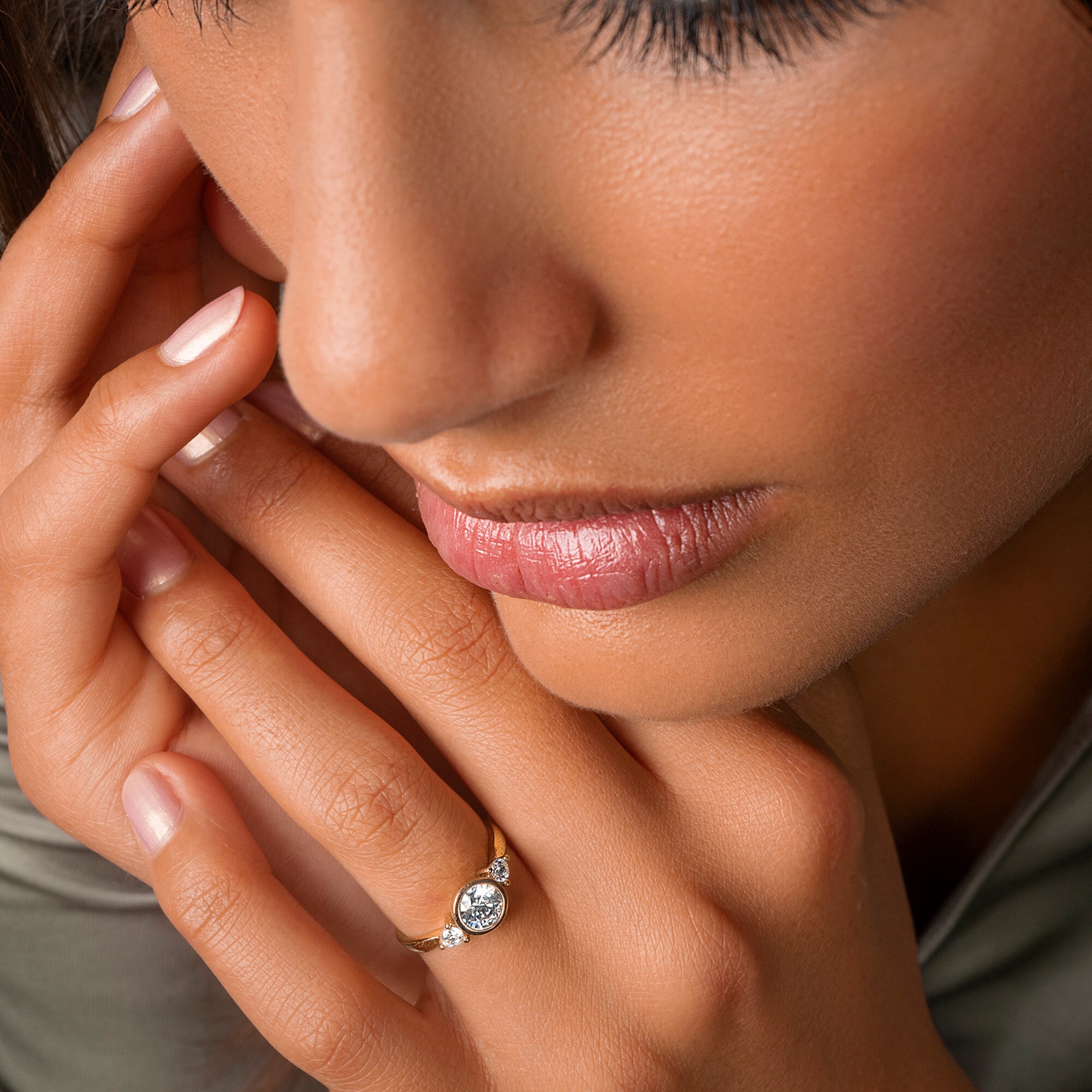 ONE ELEMENT Goldring »Zirkonia Ring aus 333 Gelbgold«, Damen Gold Schmuck