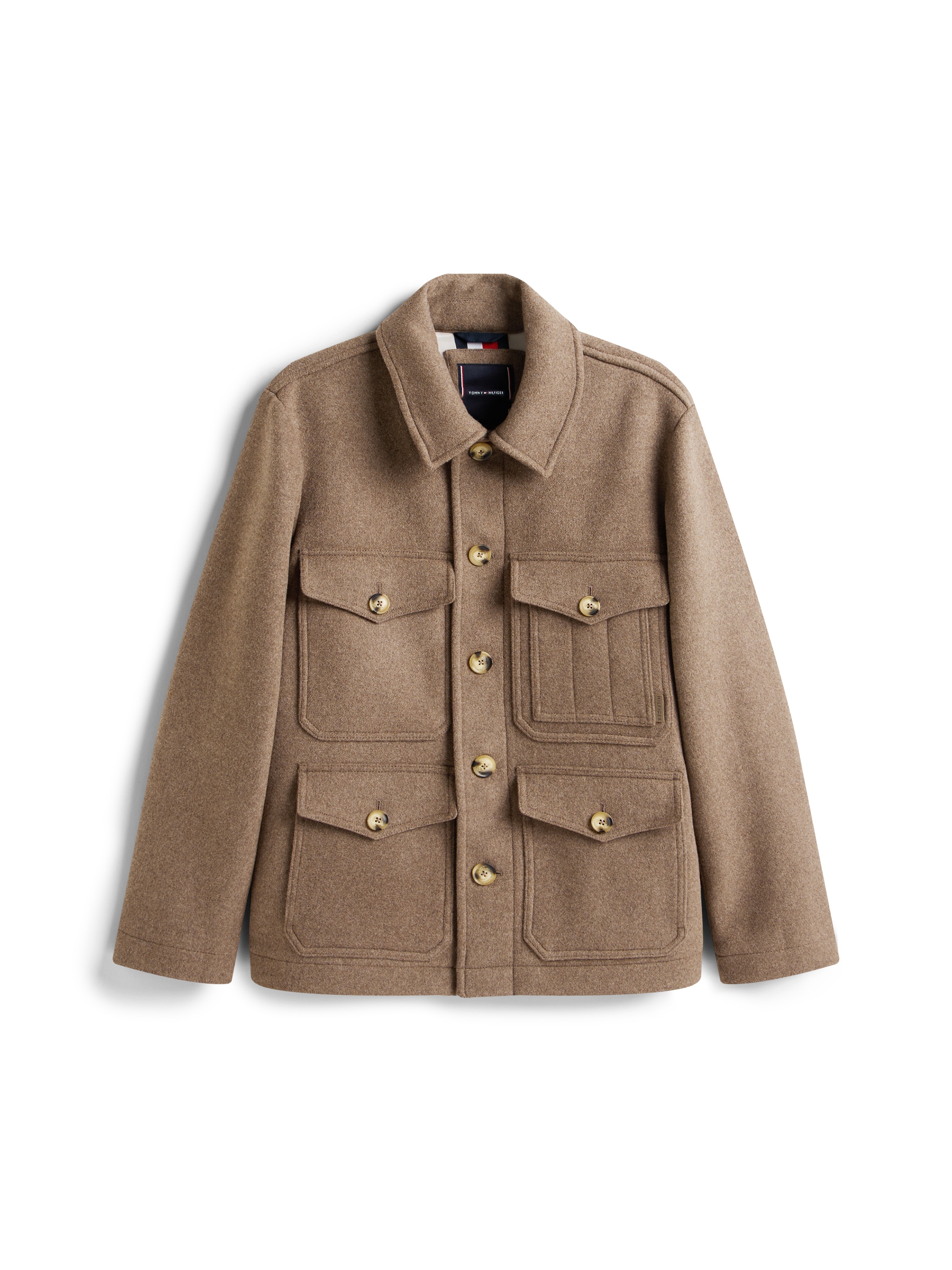 Tommy Hilfiger Wolljacke »WOOL JACKET« ohne Kapuze Wolljacke Übergangsjacke, Winterjacke