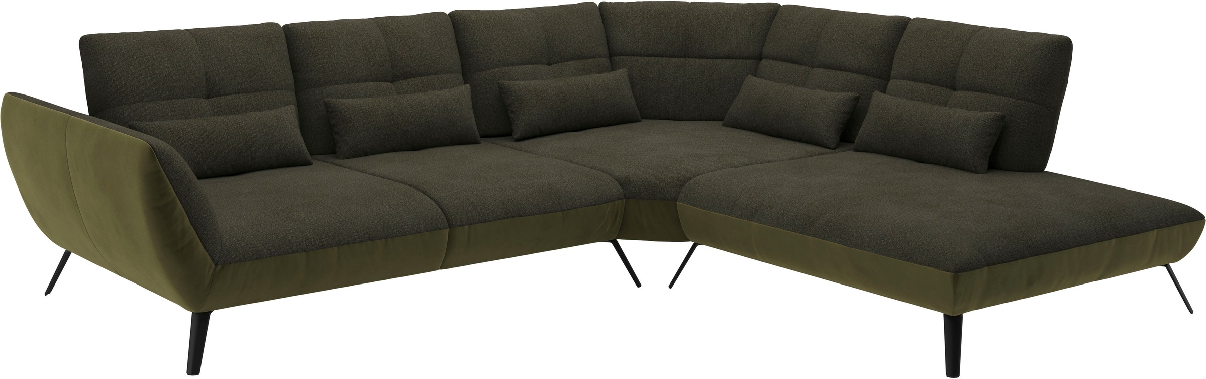 Ecksofa OTTO HOME "Mikado L-Form", grün (dunkelgrün), B:297cm H:88cm T:245cm, 100% Polyester, Sofas, Ecksofa, inkl. Sitztiefenverstellung und Armteilverstellung 2