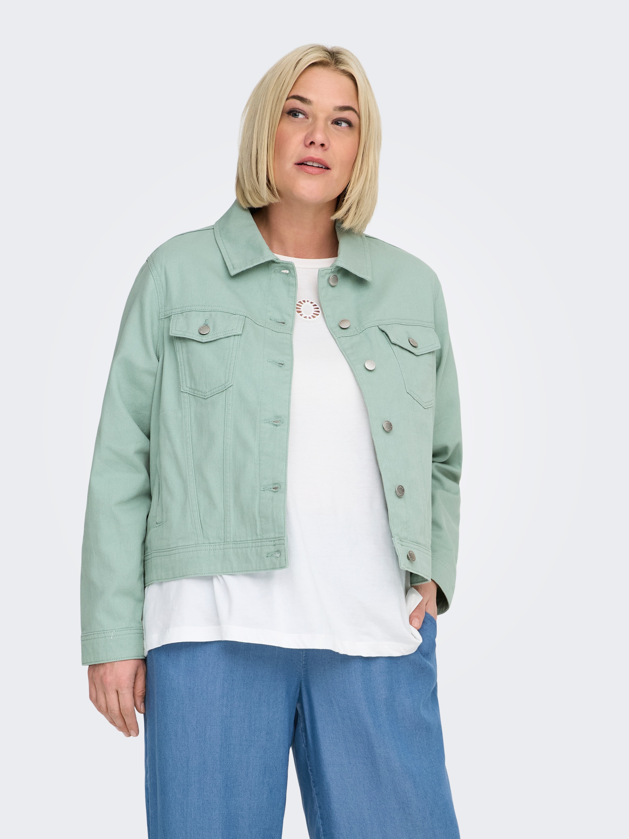 ONLY CARMAKOMA Jeansjacke "CARTIA L/S COLORED JACKET CC PNT" günstig online kaufen