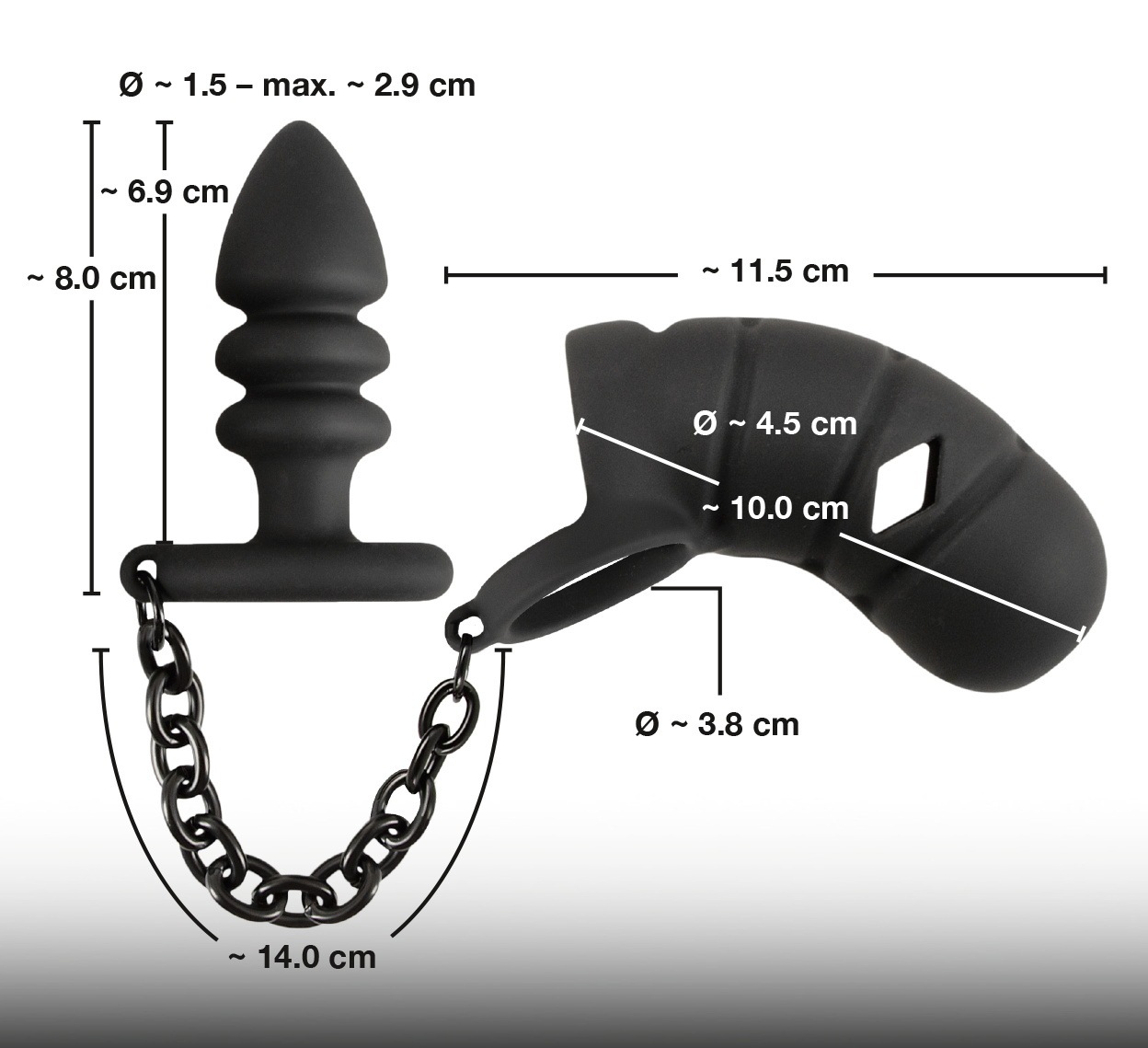 BLACK VELVETS Anal-Stimulator »Peniskäfig mit Analplug Cock cage with butt plug« ()