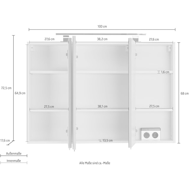 OPTIFIT Spiegelschrank »Mino«, Breite 100 cm bestellen | BAUR