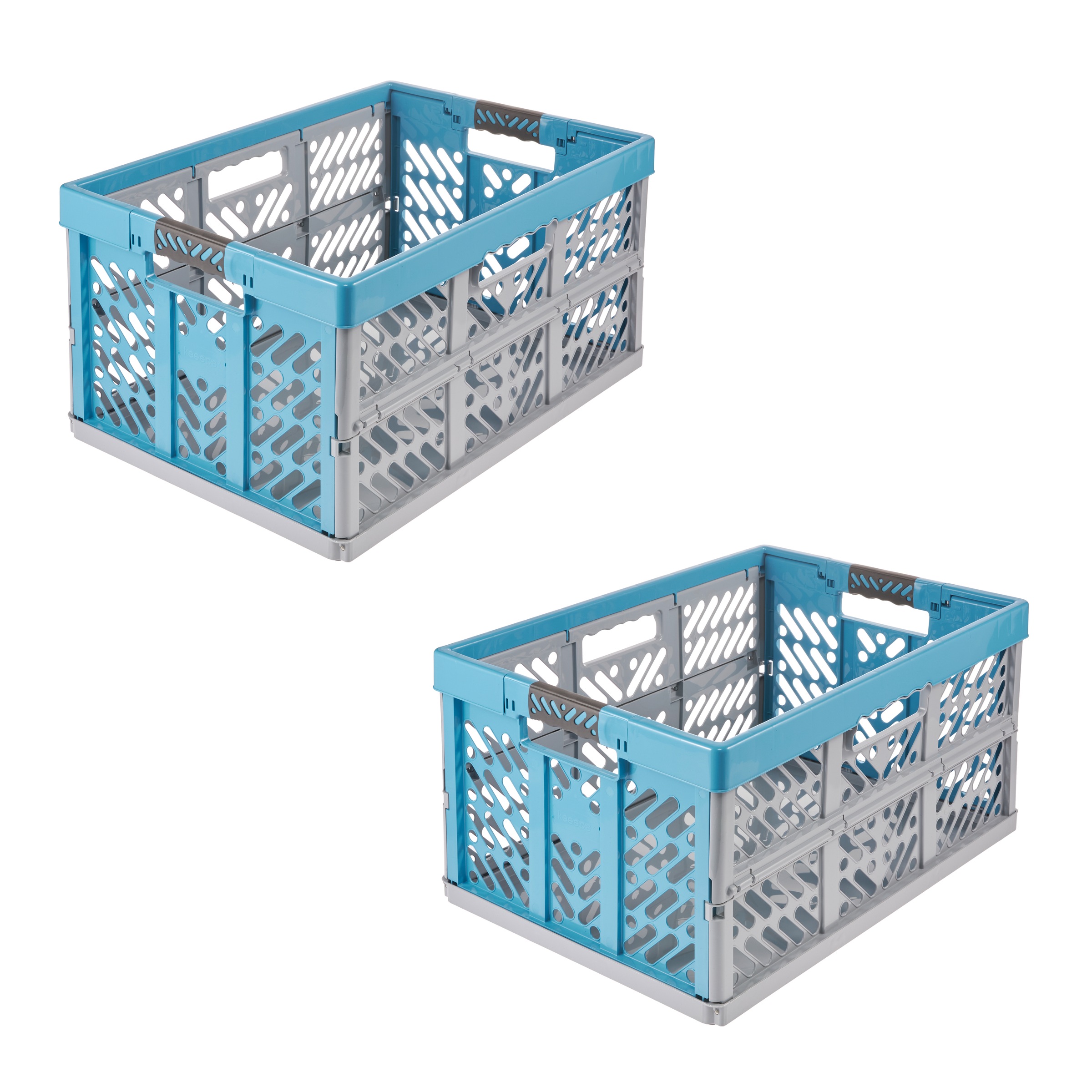 KEEEPER Klappbox "Profi-Klappbox ben eco mit Softgriffen (Set 2 St.) 45 l, 54x37x28 cm", B:54cm H:28cm T:37cmeco sky blau, gray, Einkaufskörbe,