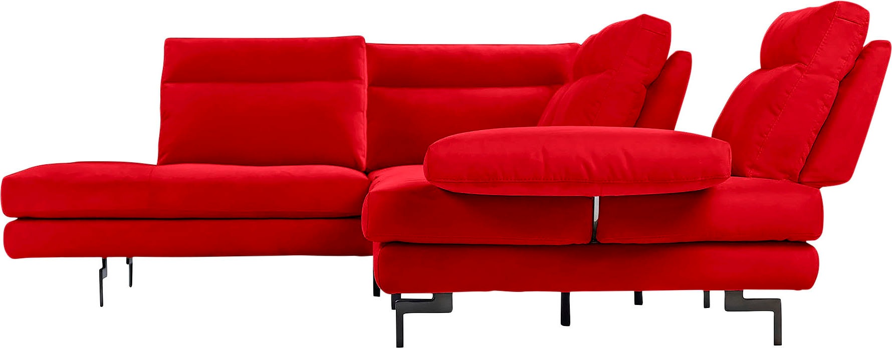 CALIA ITALIA Ecksofa »Toby Wing, L-Form, Designsofa mit sensationellem Sitzkomfort«, Sitztiefenverstellung, funktionale Ecke, Füße in schwarz matt