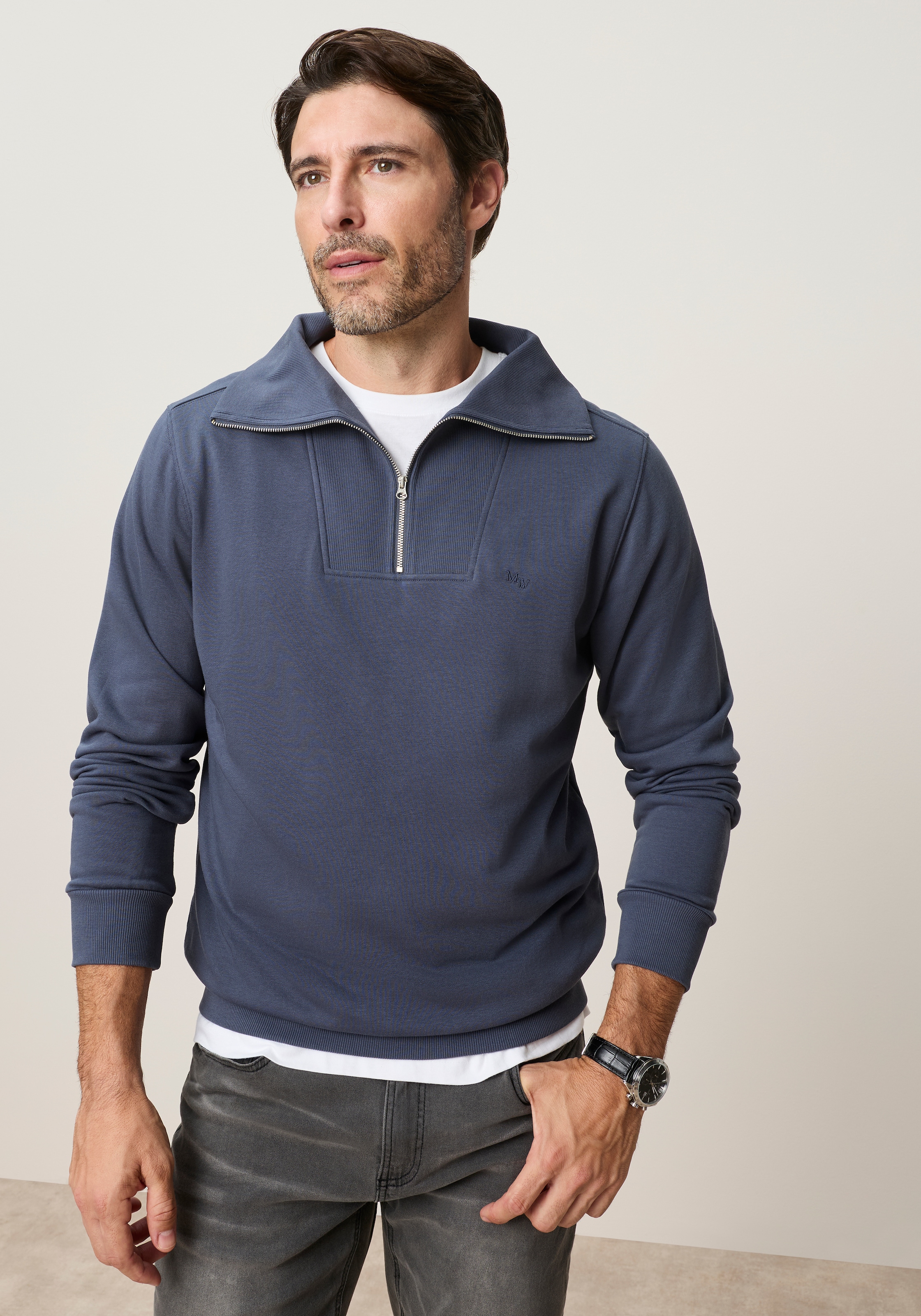 Mans World Sweatshirt, Trend: Troyer mit maritimer Note – lässig, unkompliziert, vielseitig