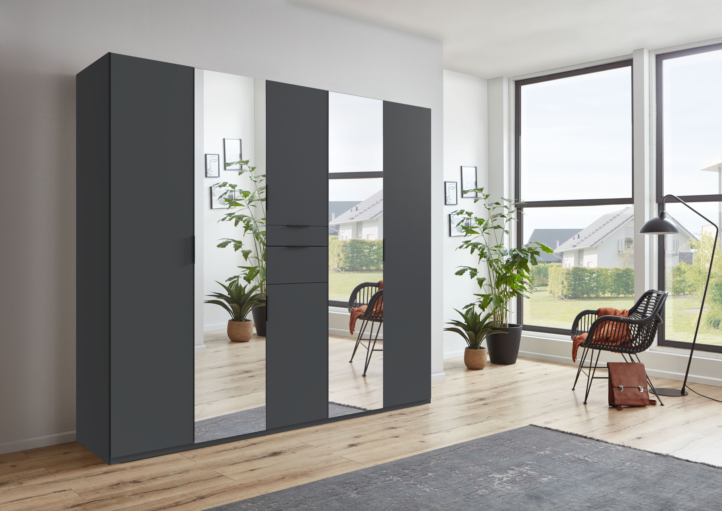 Wimex Drehtürenschrank »Moldau Kleiderschrank mit Spiegel Schlafzimmerschrank Bestseller«, Wähle deine Innenausstattung fertig konfiguriert im Schrank