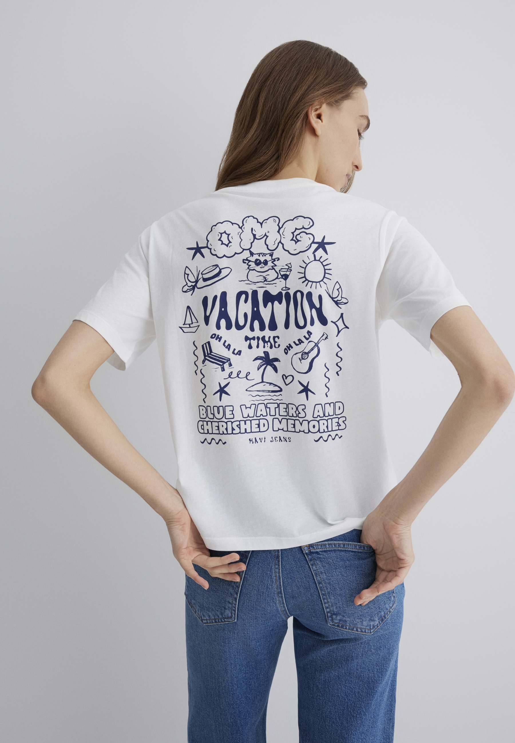 Mavi T-Shirt »BEACH PRINTED T-SHIRT«, Katzen T-Shirt
