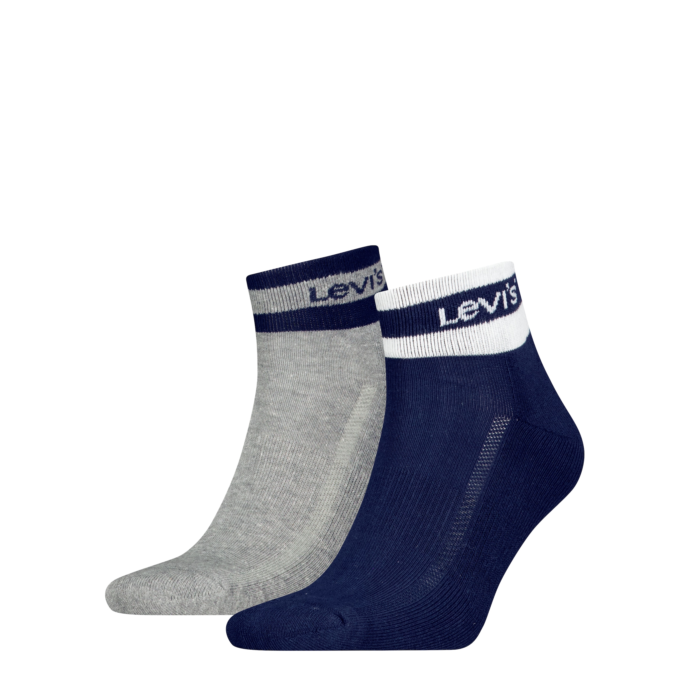 Levi's® Kurzsocken »LEVIS MID CUT SPORT STRIPE« 2 Paar,  mit gepolsterter Sohle, elastisch, Cotton-Mix