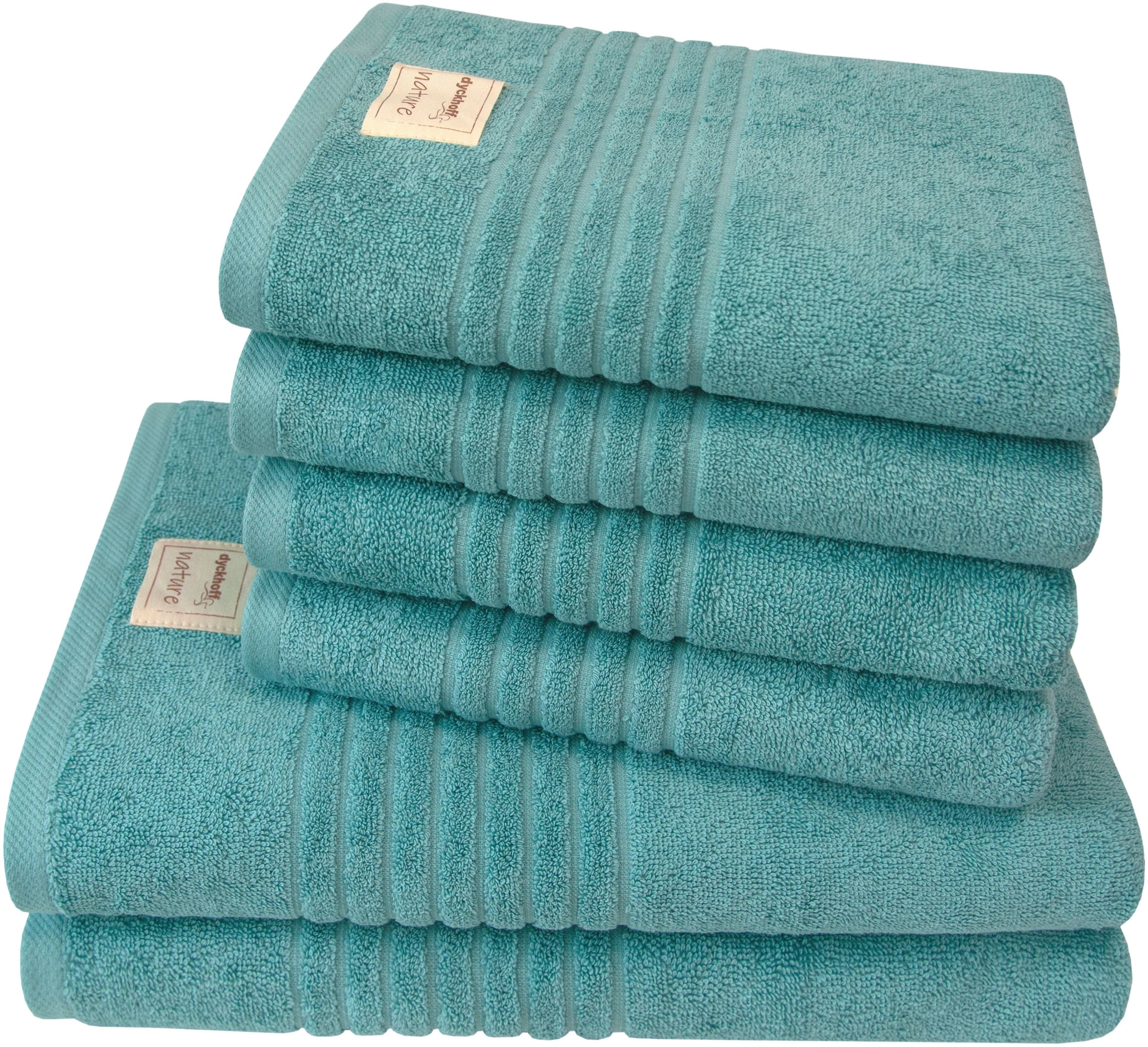 Dyckhoff Handtuch Set "Nature" Set 6 Stk. Frottier 6er Set: 4x Handtücher, je 50 x 100 cm & 2x Badetuch 70 x 140 cm