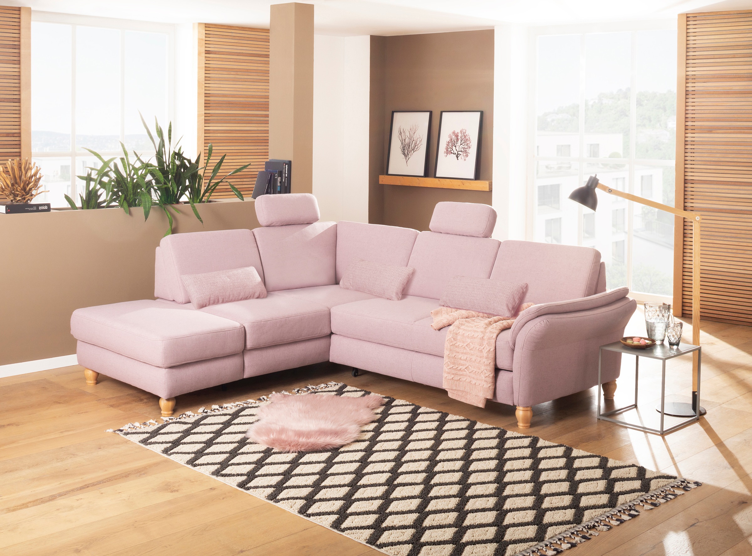 Home affaire Ecksofa "Palace L-Form" incl. Sitztiefenverstellung, wahlweise mit Schlaffunktion und Stauraum