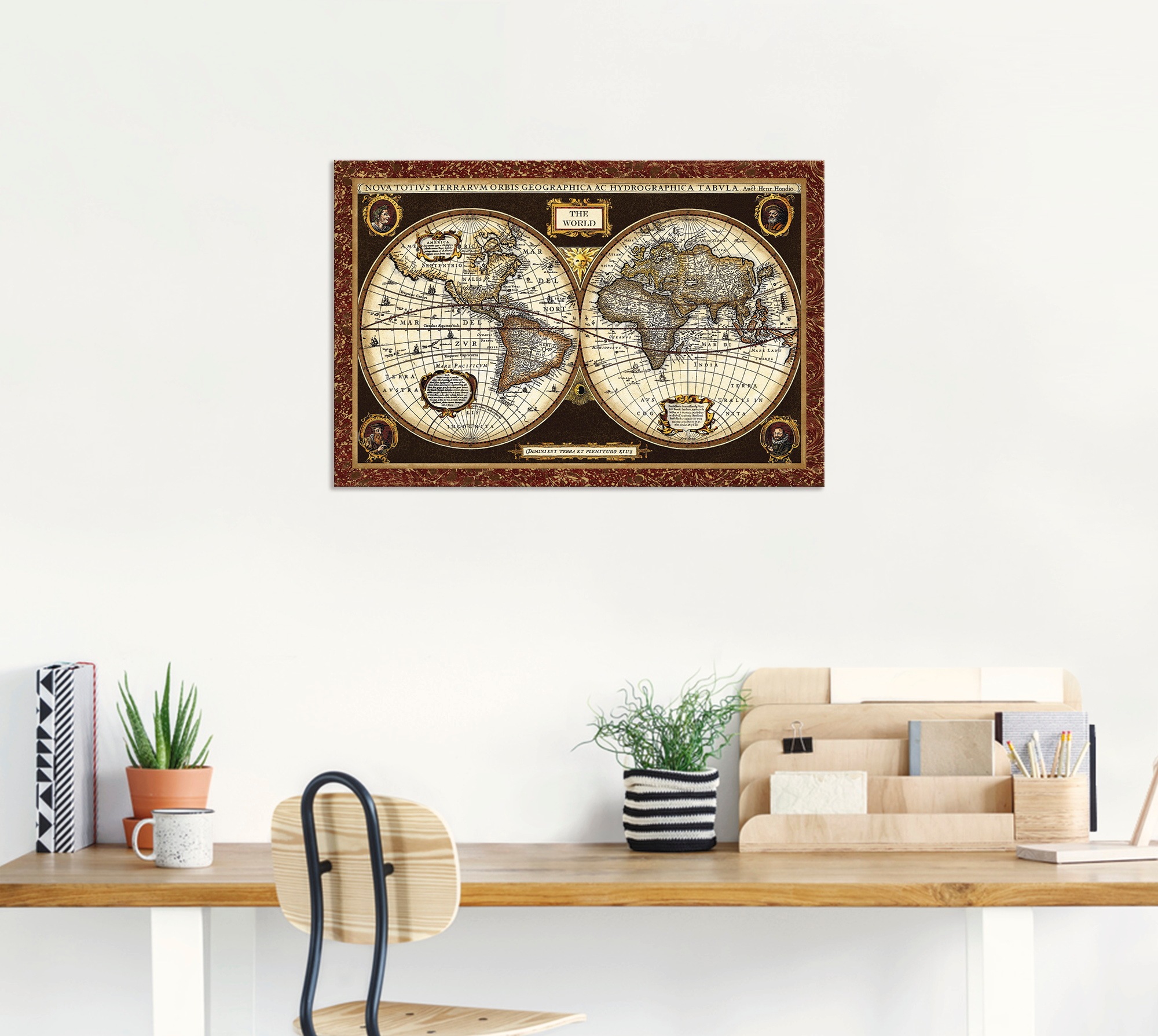 Artland Wandbild »Weltkarte«, Landkarten, (1 St.), als Alubild, Outdoorbild, Leinwandbild, Poster, Wandaufkleber
