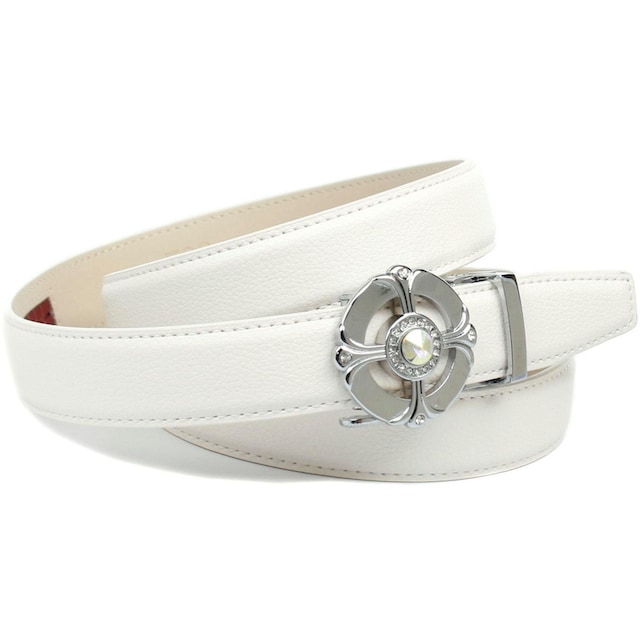 Anthoni Crown Ledergürtel, Femininer Ledergürtel in weiß mit runder Schließe  bestellen | BAUR