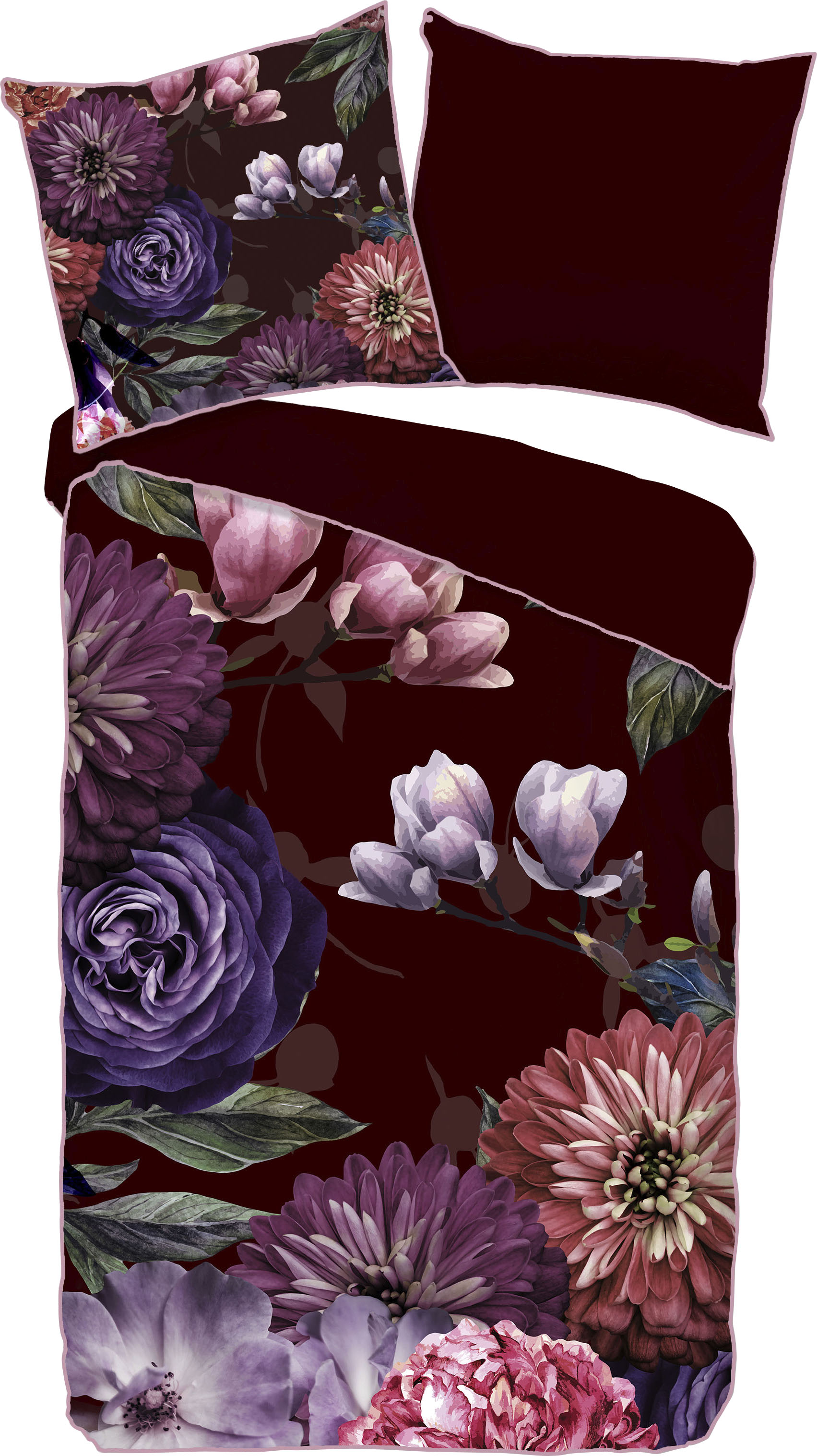 Descanso Wendebettwäsche "Bloomie" 2 Stk. tlg. Baumwolle, Satin, 135x200, B günstig online kaufen