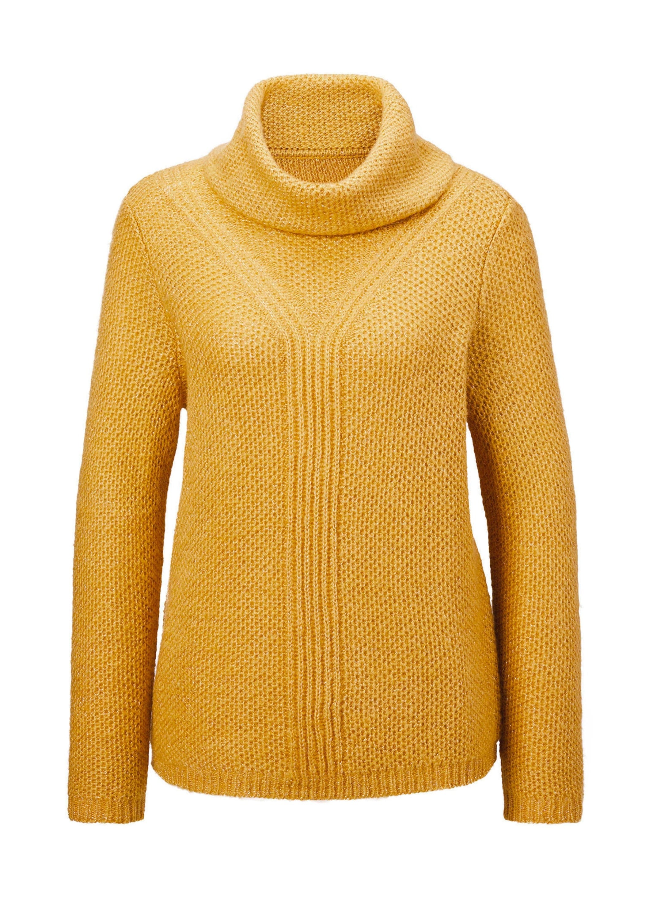 GOLDNER Strickpullover "Kurzgröße Strickpullover mit interessanter Struktur und Glitzergarn" Ohne