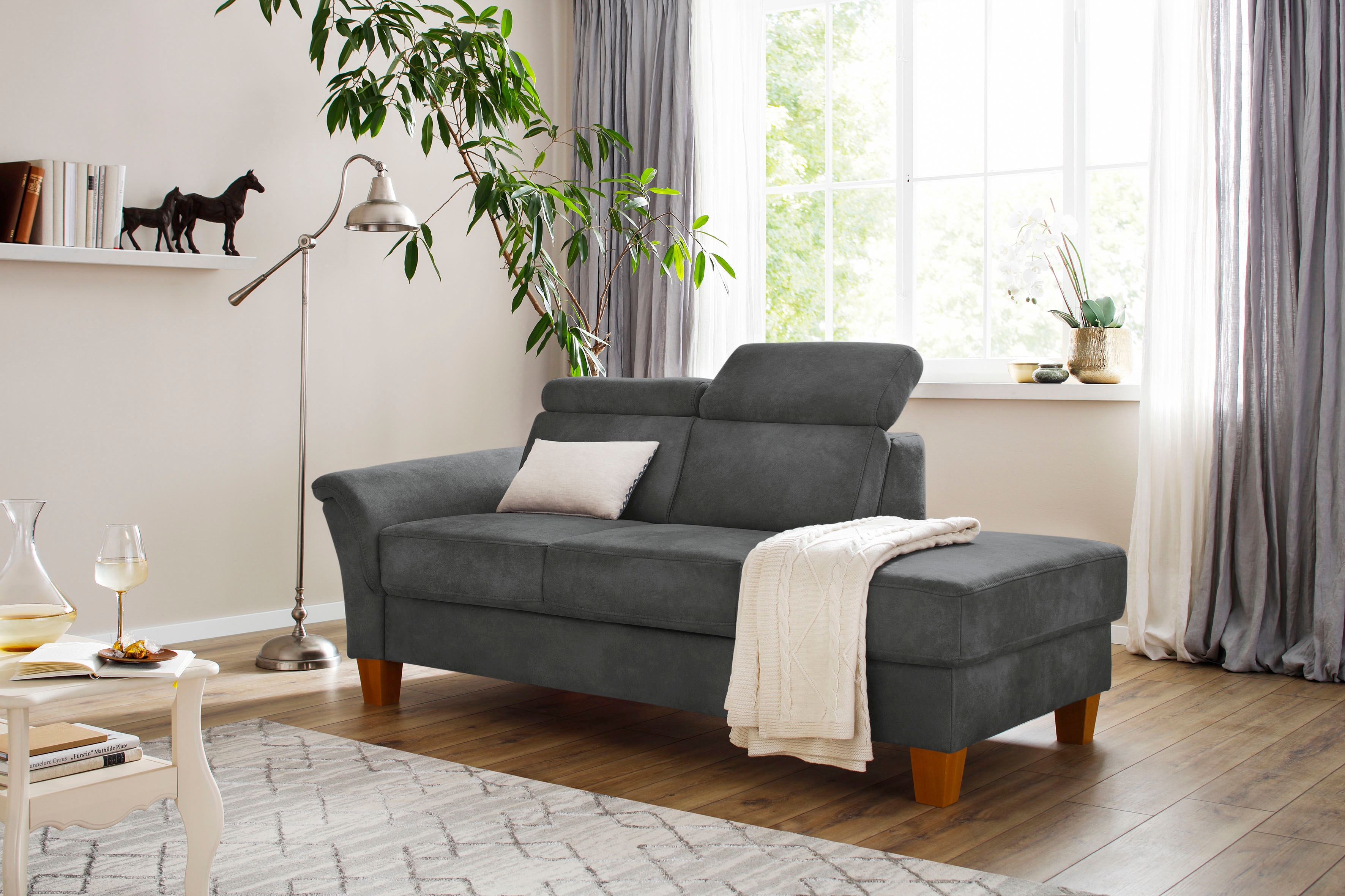 OTTO home Recamiere "Conville" incl. Kopfteilverstellung, Federkern, wahlweise mit Bettkasten
